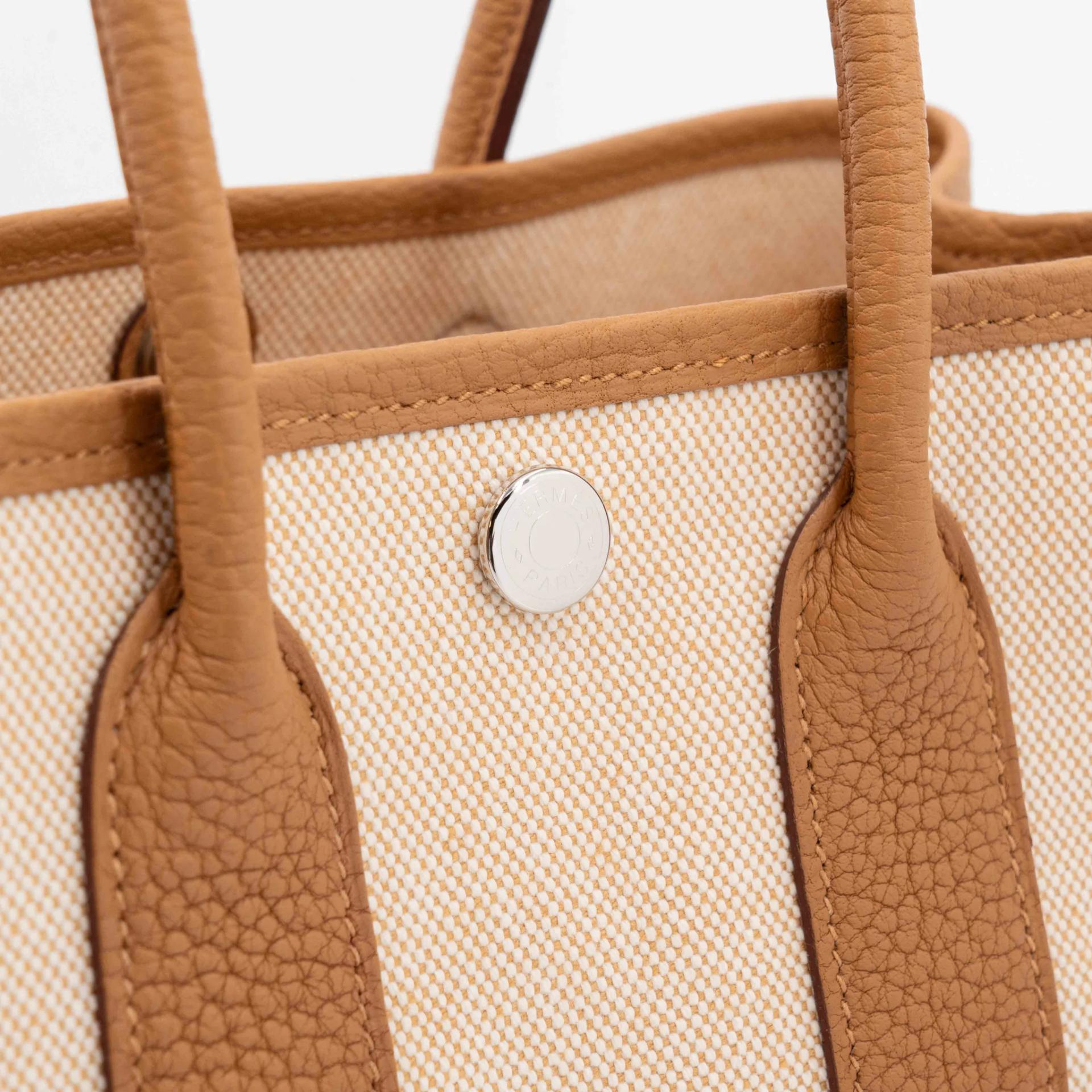 Brand New ( Rank N ) HERMÈS Neo Garden Party 23 Sesame (2S) Negonda Toile H Viking canvas Palladium hardware G (2026) - 6