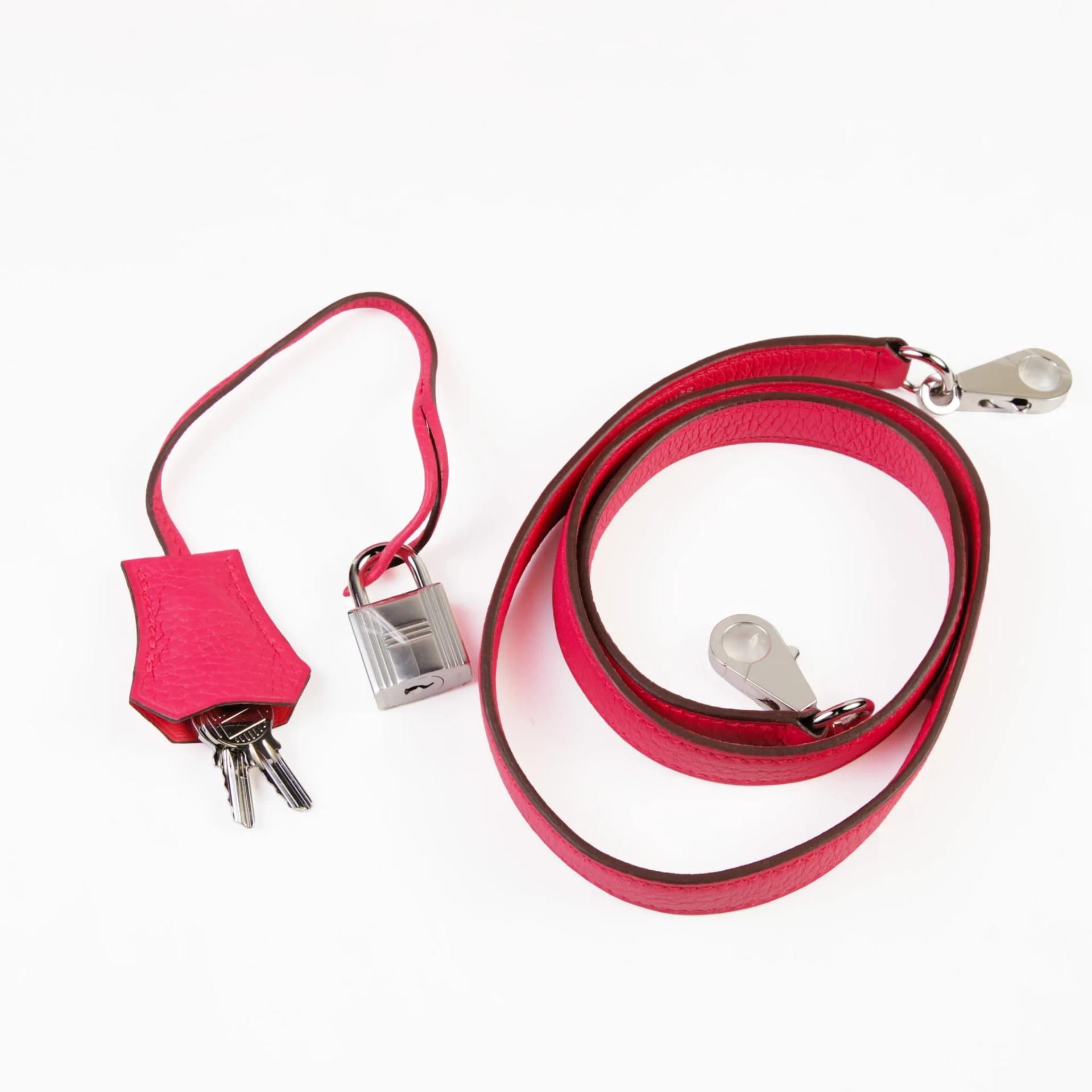 Unused ( Rank NS ) HERMÈS Bolide 31 Rose Extreme (I6) Clemence Palladium hardware Z (2021) - 11