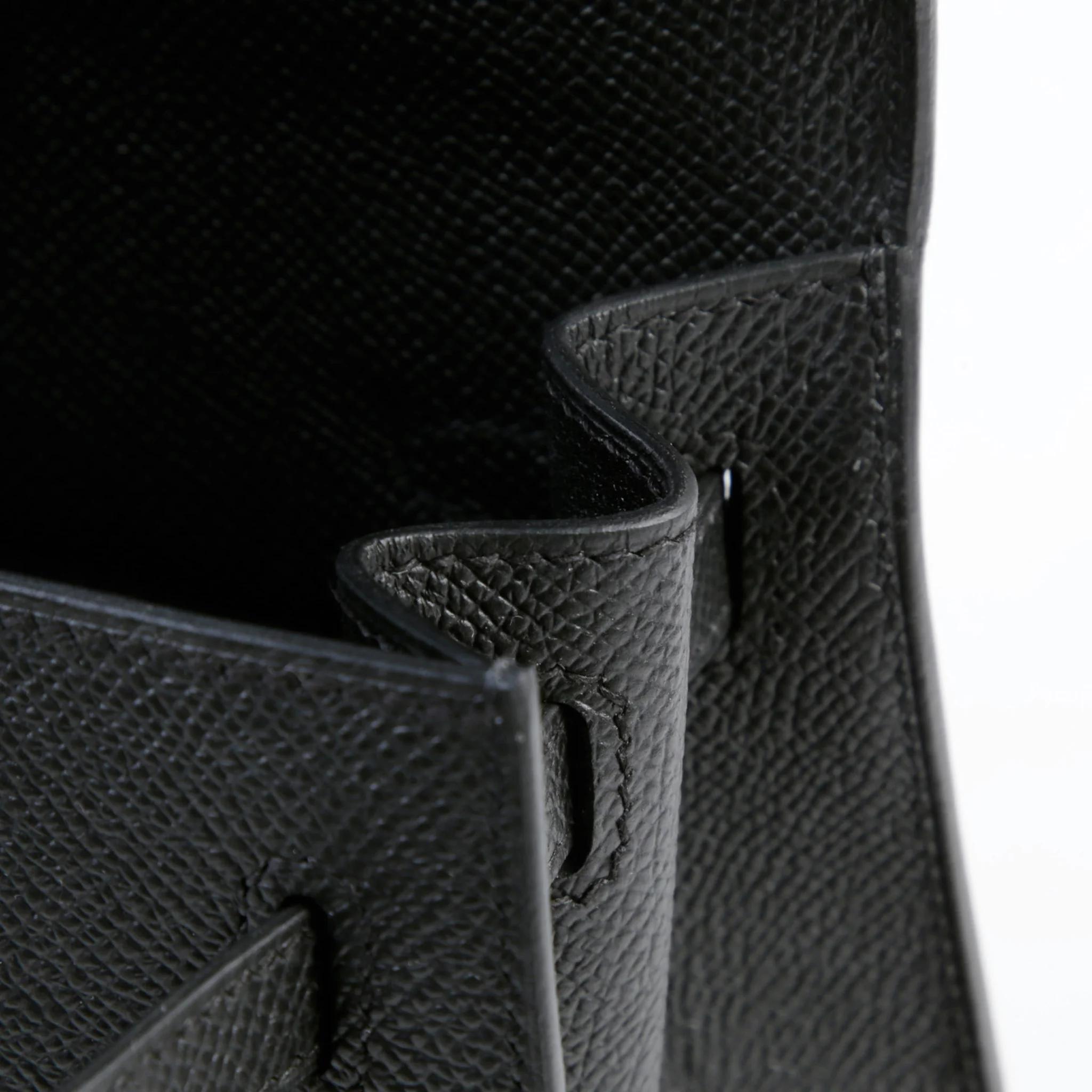 Brand New ( Rank N ) HERMÈS Kelly 25 Sellier Noir (89) Epsom Palladium hardware G (2026) - 11