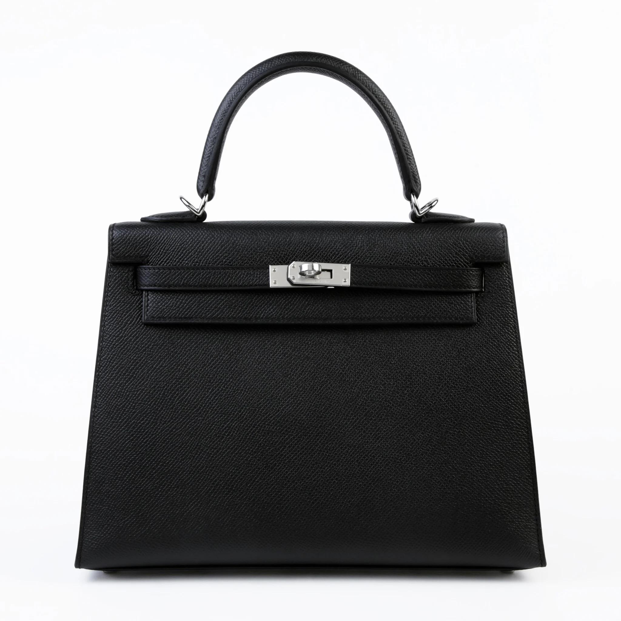 Brand New ( Rank N ) HERMÈS Kelly 25 Sellier Noir (89) Epsom Palladium hardware G (2026) - 1
