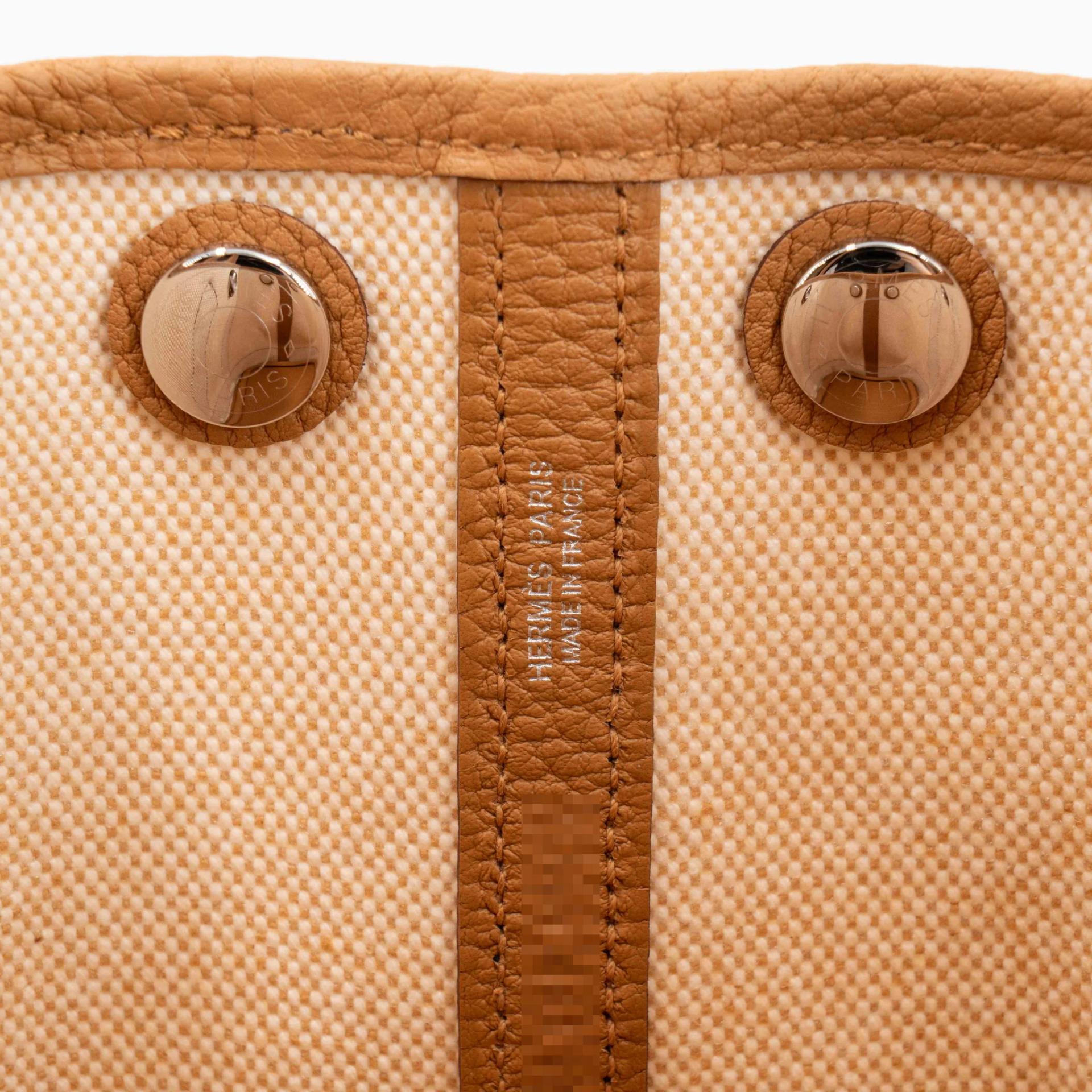Brand New ( Rank N ) HERMÈS Neo Garden Party 23 Sesame (2S) Negonda Toile H Viking canvas Palladium hardware G (2026) - 14