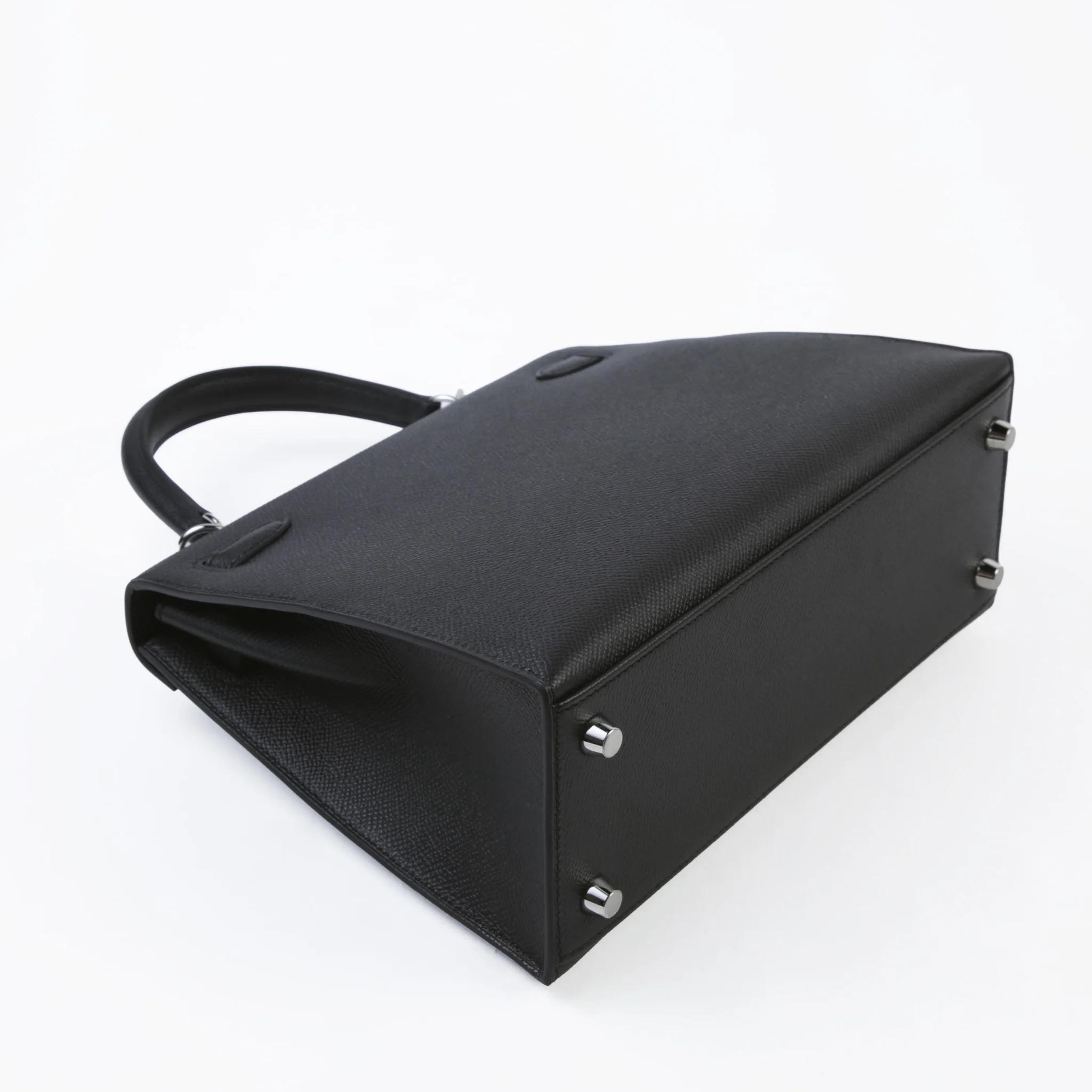 Brand New ( Rank N ) HERMÈS Kelly 25 Sellier Noir (89) Epsom Palladium hardware G (2026) - 6