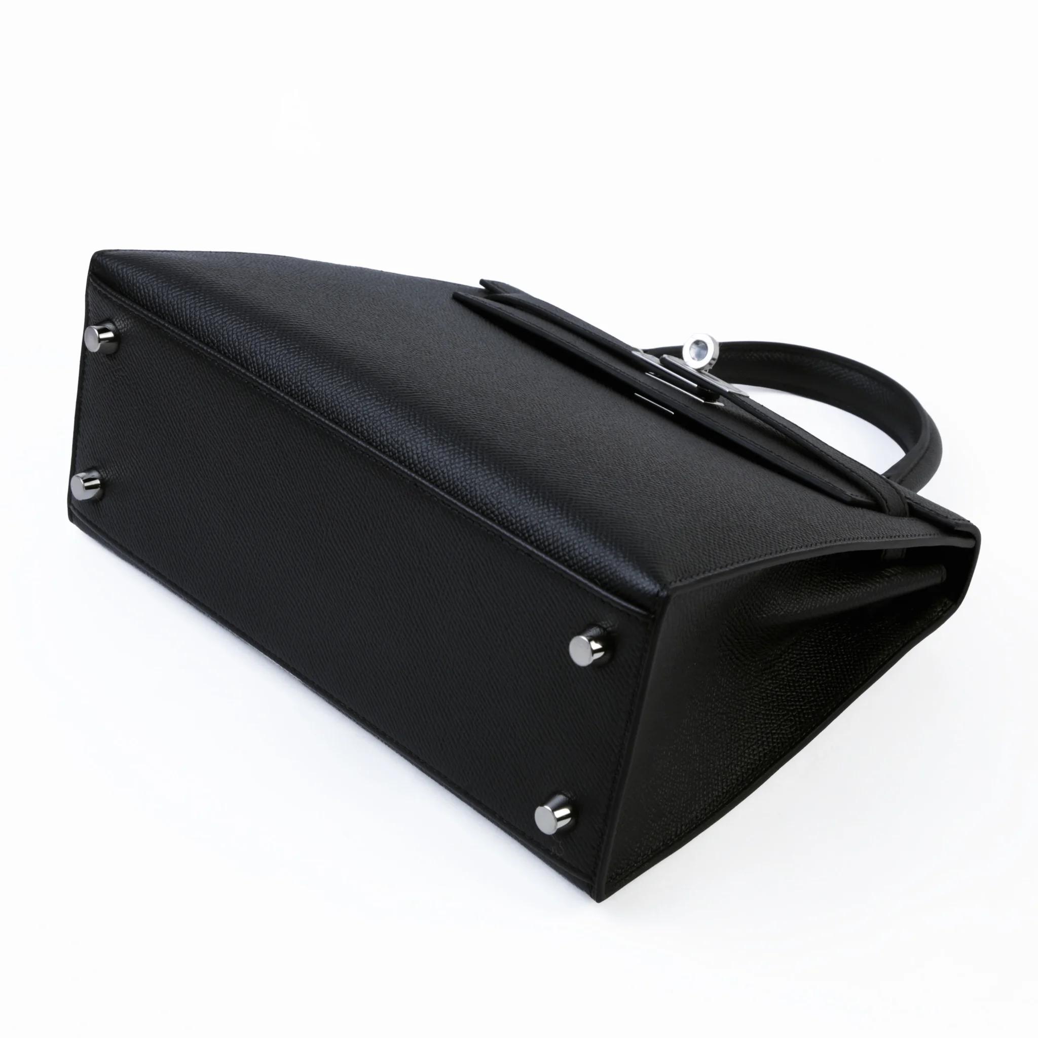 Brand New ( Rank N ) HERMÈS Kelly 25 Sellier Noir (89) Epsom Palladium hardware G (2026) - 5