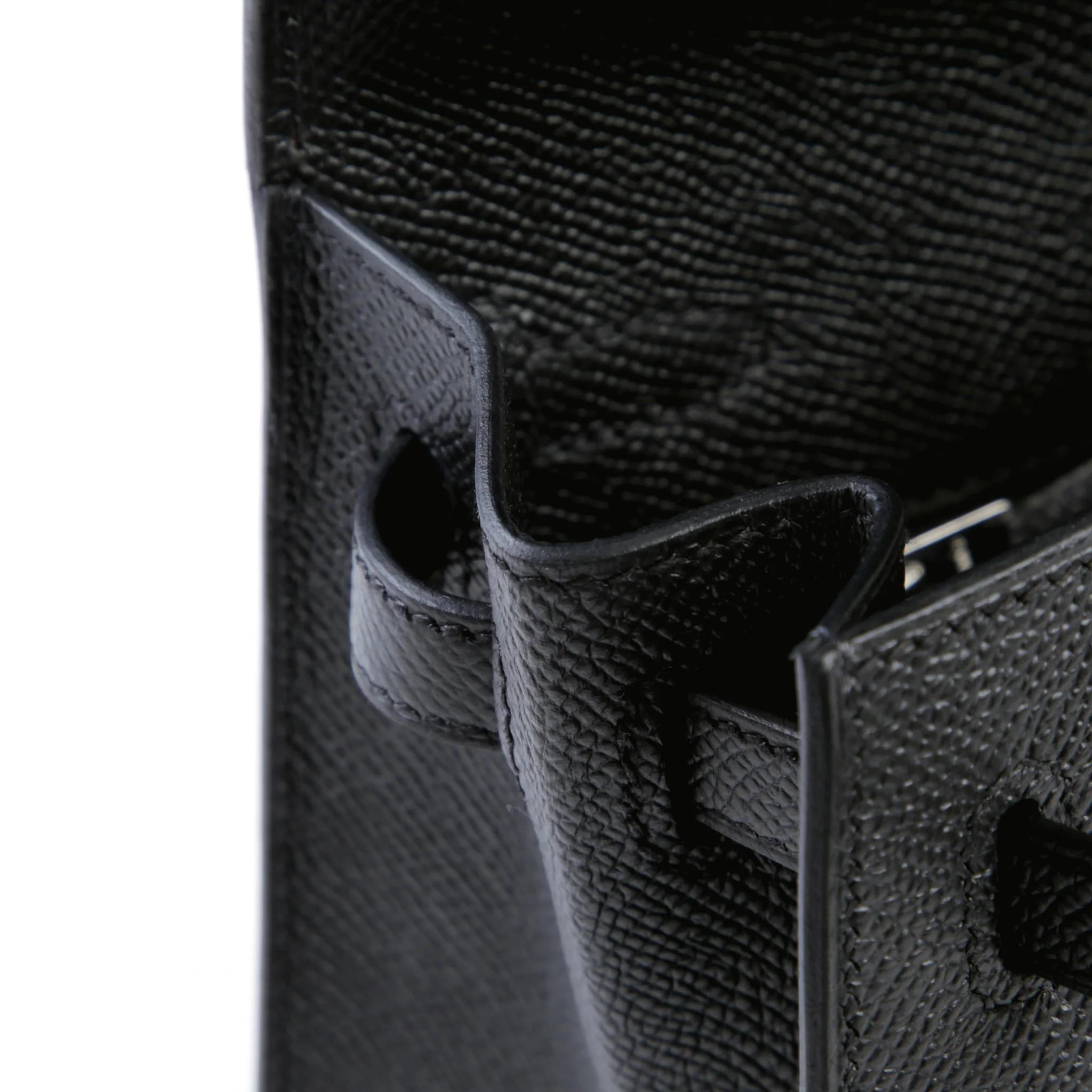 Brand New ( Rank N ) HERMÈS Kelly 25 Sellier Noir (89) Epsom Palladium hardware G (2026) - 12
