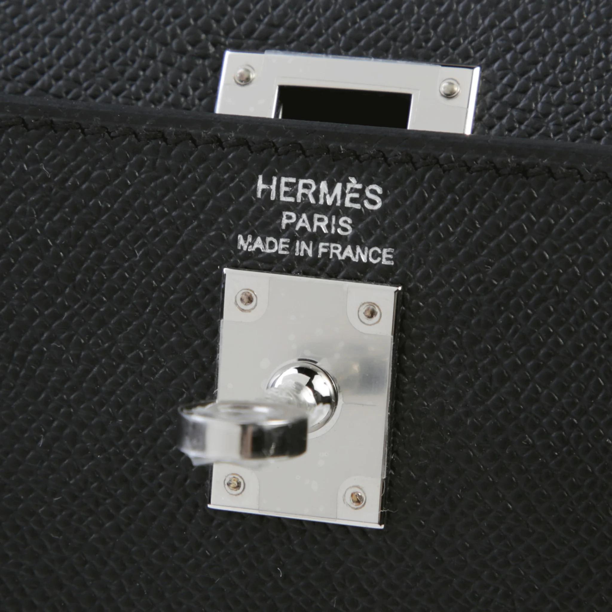 Brand New ( Rank N ) HERMÈS Kelly 25 Sellier Noir (89) Epsom Palladium hardware G (2026) - 9