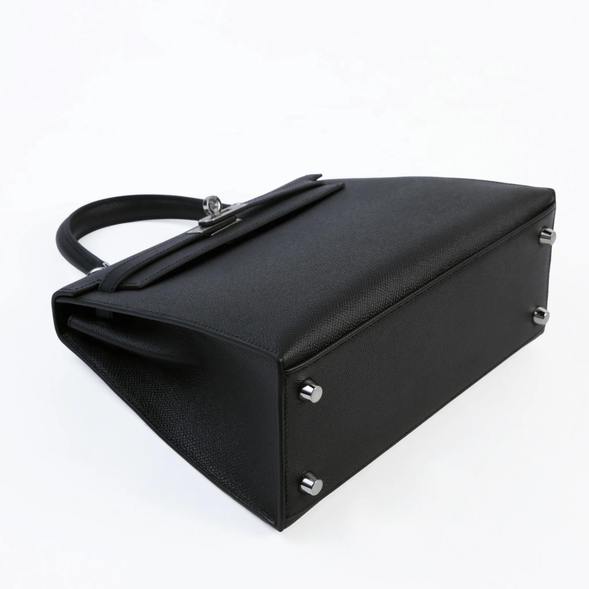 Brand New ( Rank N ) HERMÈS Kelly 25 Sellier Noir (89) Epsom Palladium hardware G (2026) - 4