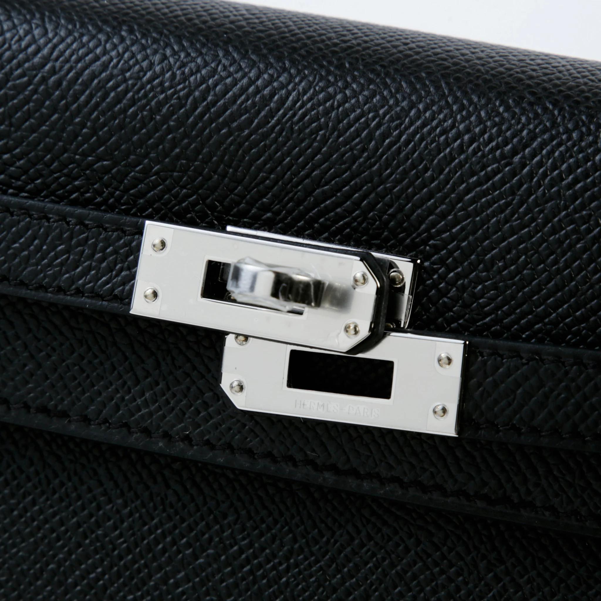 Brand New ( Rank N ) HERMÈS Kelly 25 Sellier Noir (89) Epsom Palladium hardware G (2026) - 8