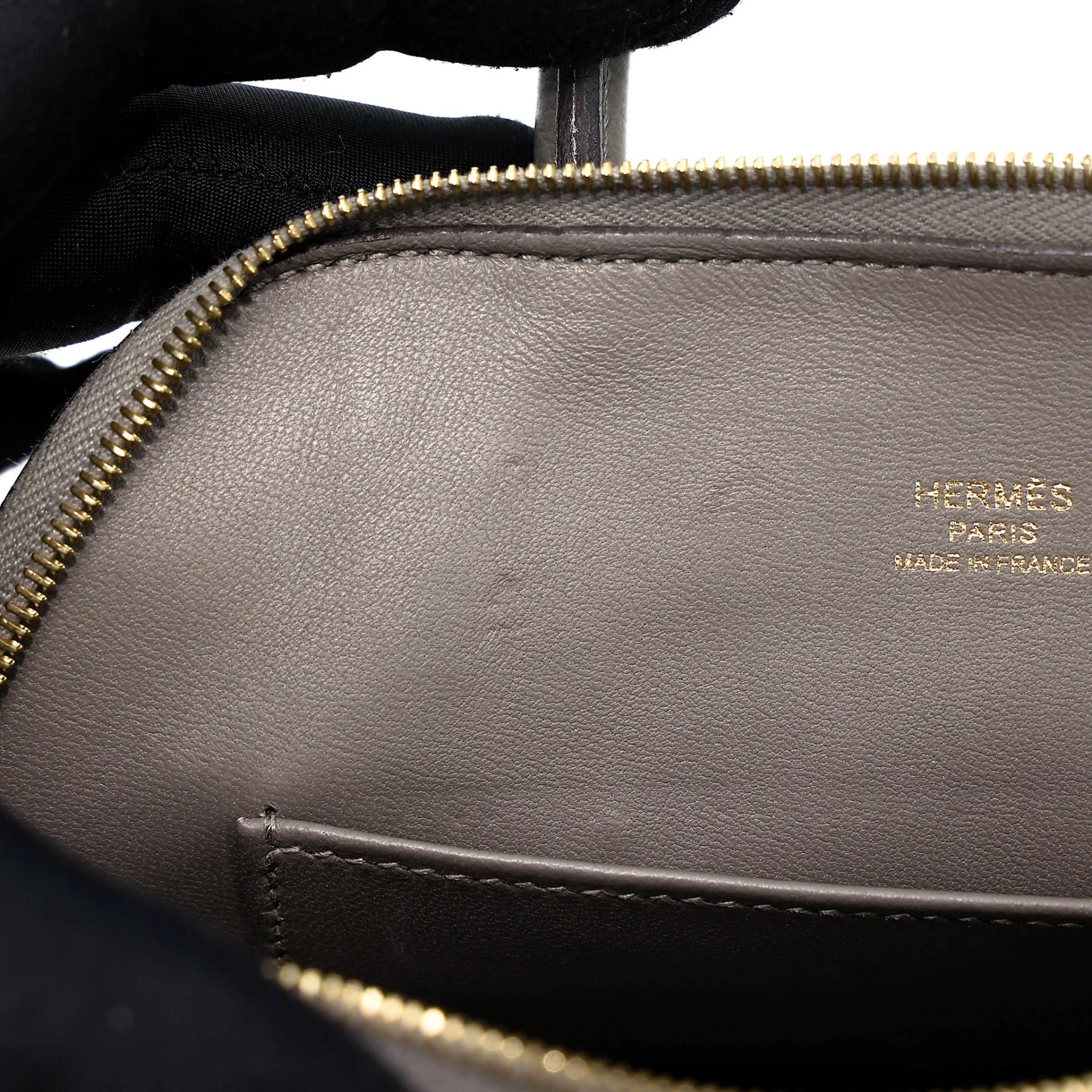 Excellent ( Rank SA ) HERMÈS Mini Bolide 1923 Gris Meyer (0L) Evercolor Gold hardware W (2024) - 29