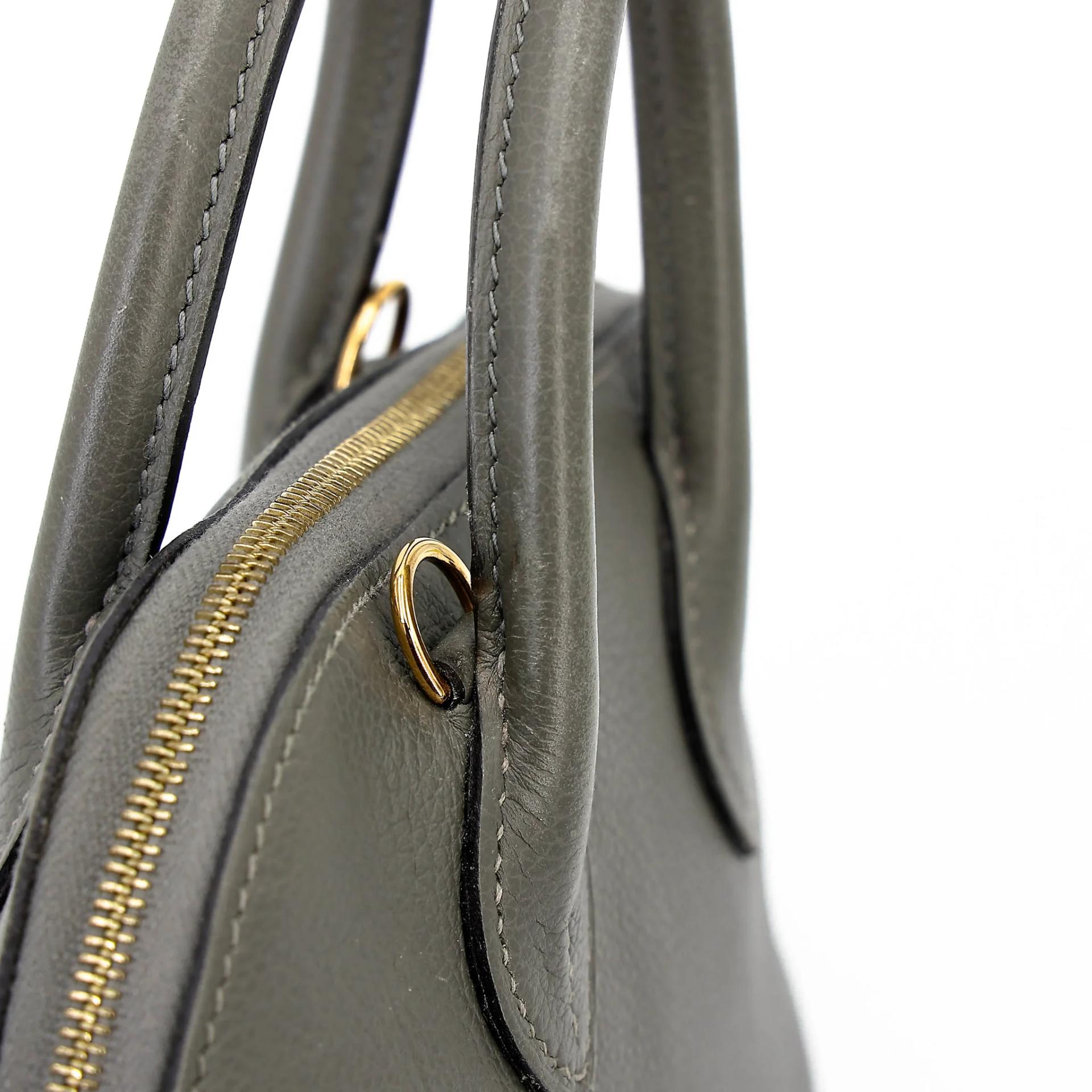 Excellent ( Rank SA ) HERMÈS Mini Bolide 1923 Gris Meyer (0L) Evercolor Gold hardware W (2024) - 18