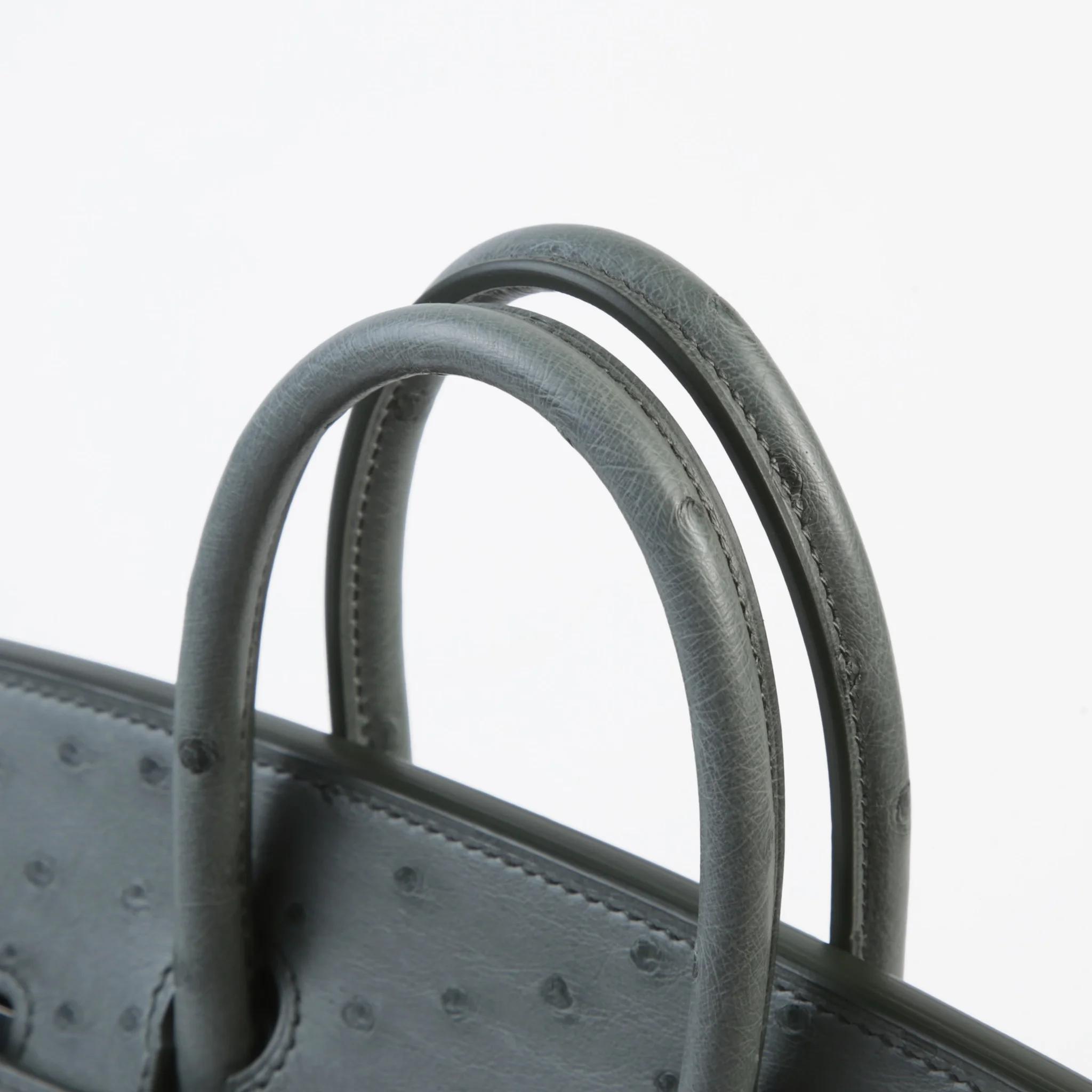 Brand New ( Rank N ) HERMÈS Birkin 25 Vert Amande (63) Ostrich Palladium hardware G (2026) - 3