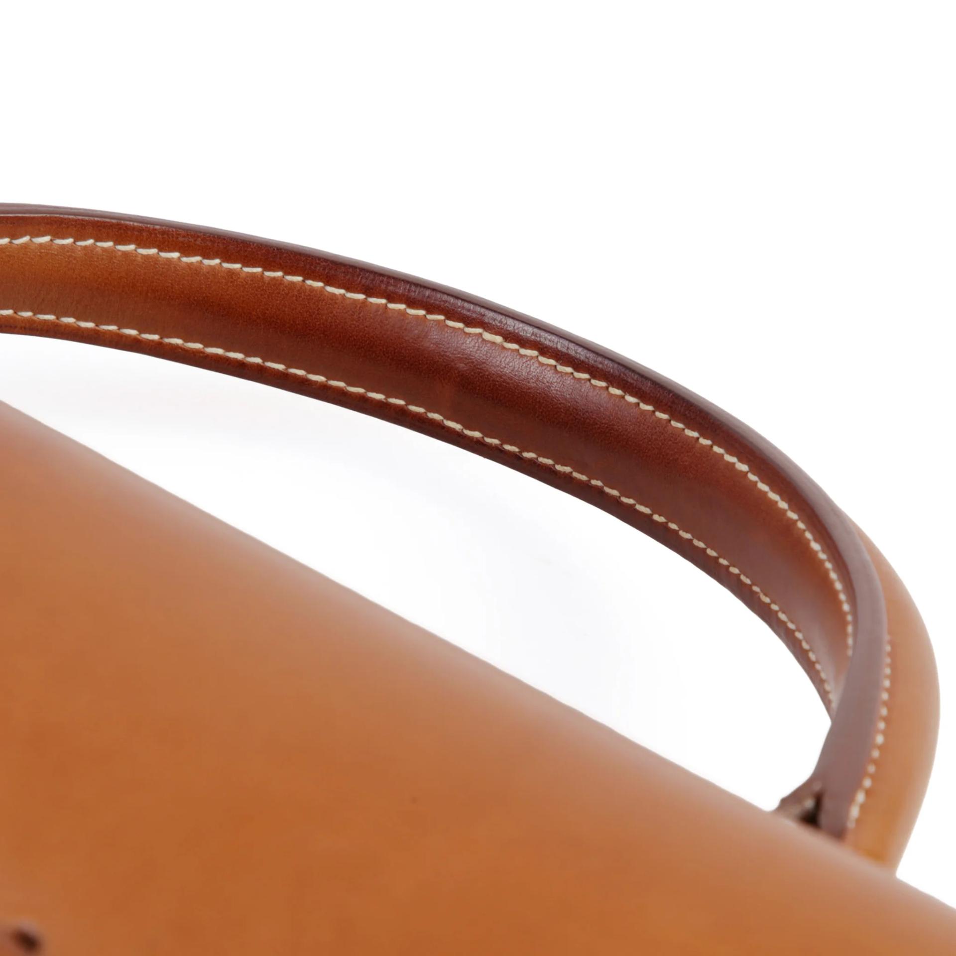 Very Good ( Rank A) HERMÈS Limited Edition Kelly 35 Picnic Fauve (34) Osier Wicker Barenia Palladium hardware Square O (2011) - 5