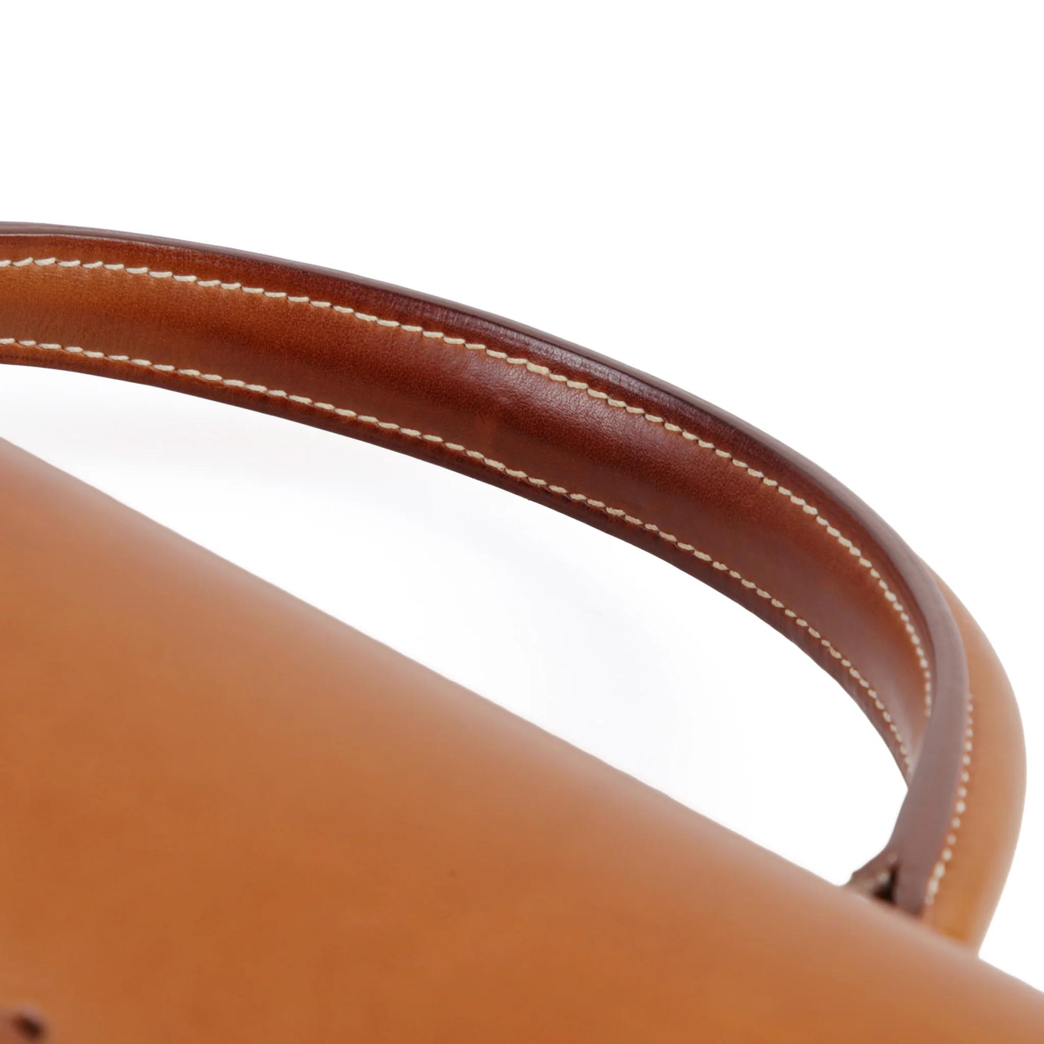 Very Good ( Rank A) HERMÈS Limited Edition Kelly 35 Picnic Fauve (34) Osier Wicker Barenia Palladium hardware Square O (2011) - 5