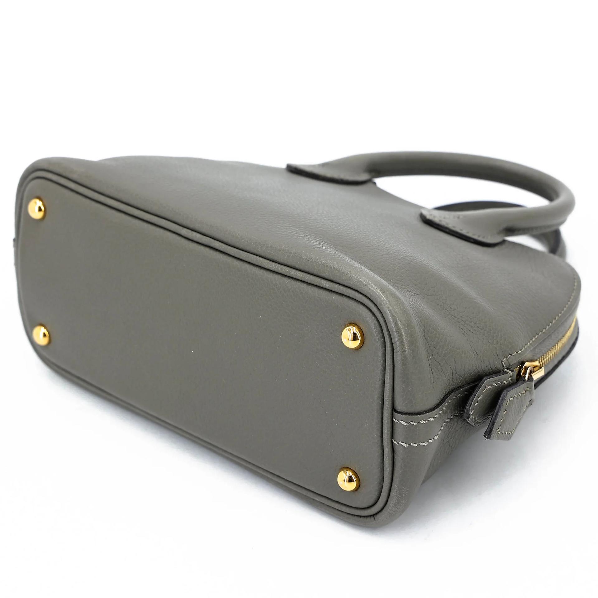 Excellent ( Rank SA ) HERMÈS Mini Bolide 1923 Gris Meyer (0L) Evercolor Gold hardware W (2024) - 6