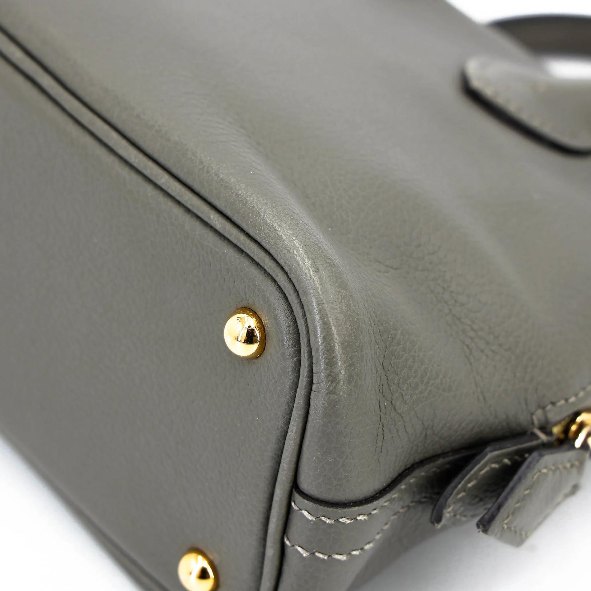 Excellent ( Rank SA ) HERMÈS Mini Bolide 1923 Gris Meyer (0L) Evercolor Gold hardware W (2024) - 10