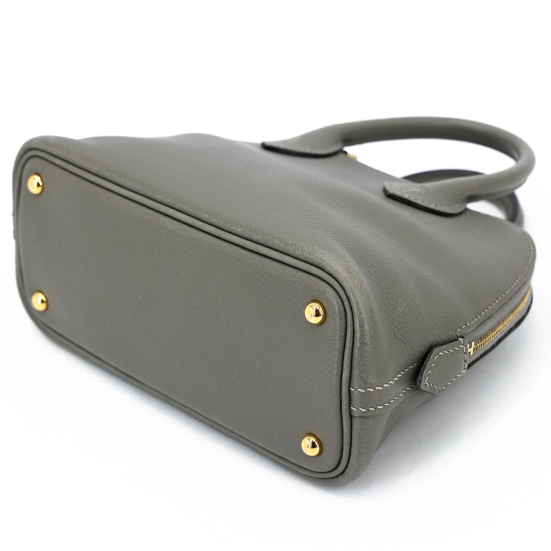 Excellent ( Rank SA ) HERMÈS Mini Bolide 1923 Gris Meyer (0L) Evercolor Gold hardware W (2024) - 4