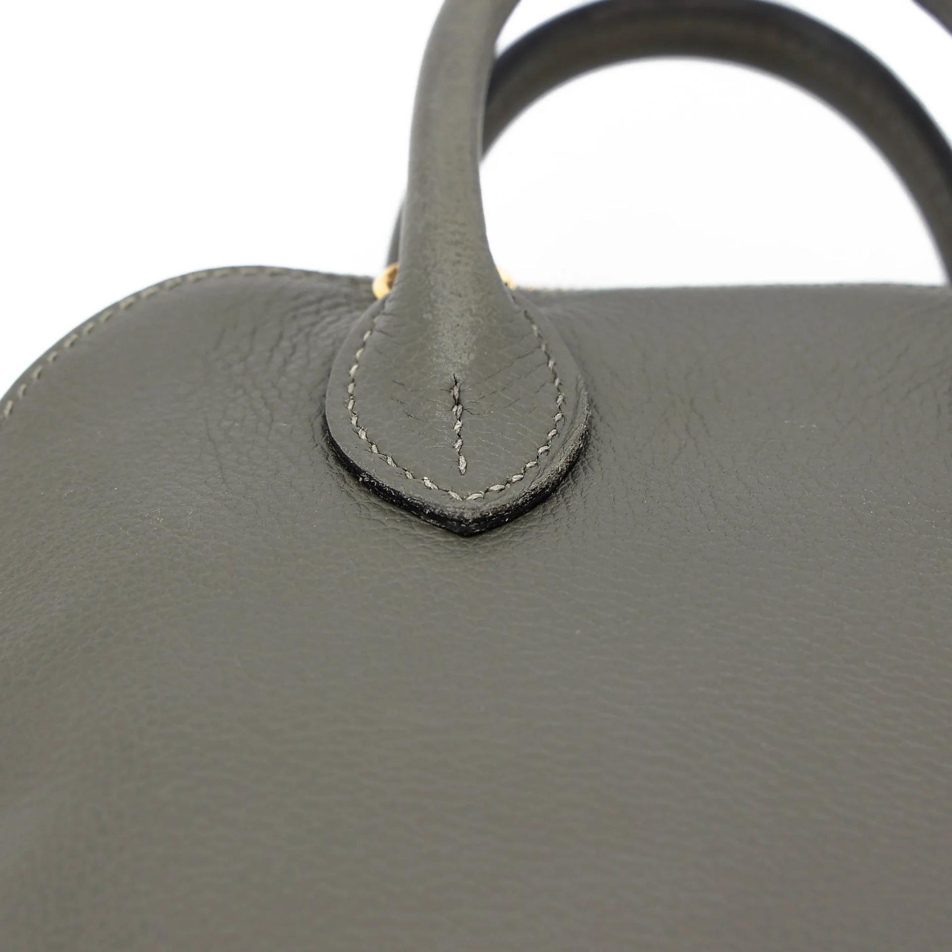 Excellent ( Rank SA ) HERMÈS Mini Bolide 1923 Gris Meyer (0L) Evercolor Gold hardware W (2024) - 15