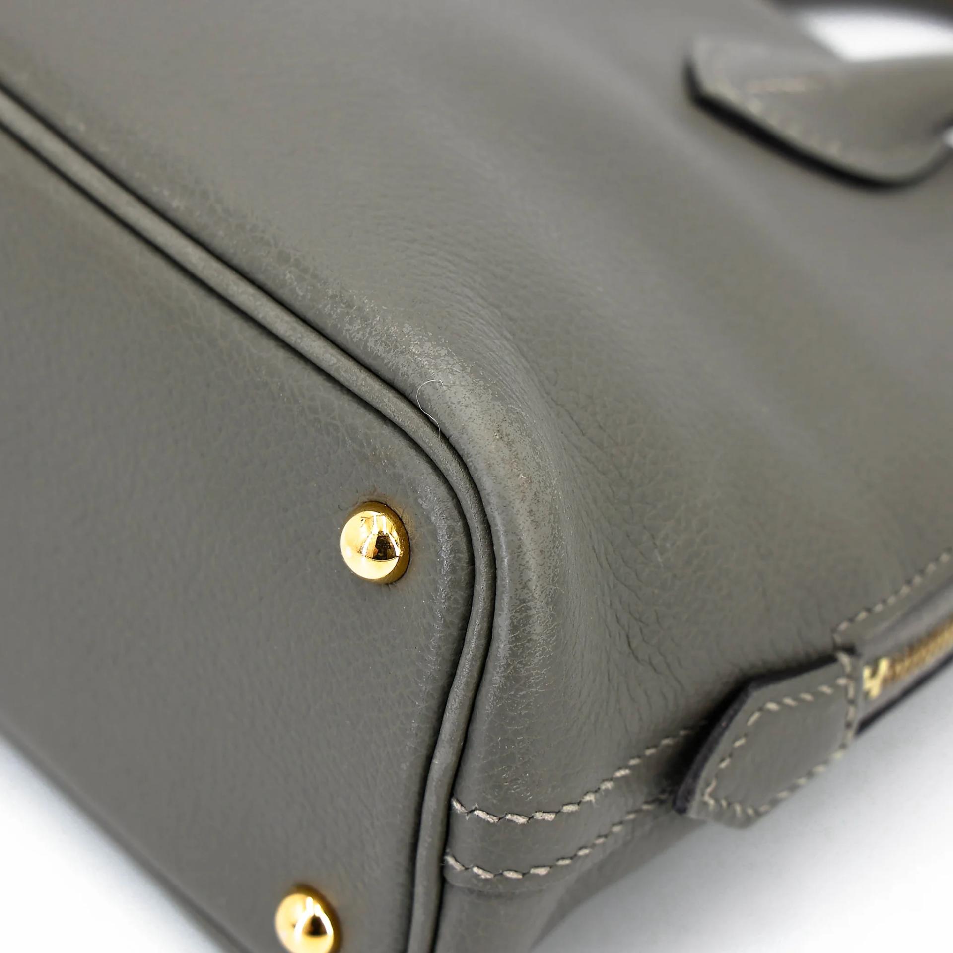Excellent ( Rank SA ) HERMÈS Mini Bolide 1923 Gris Meyer (0L) Evercolor Gold hardware W (2024) - 8
