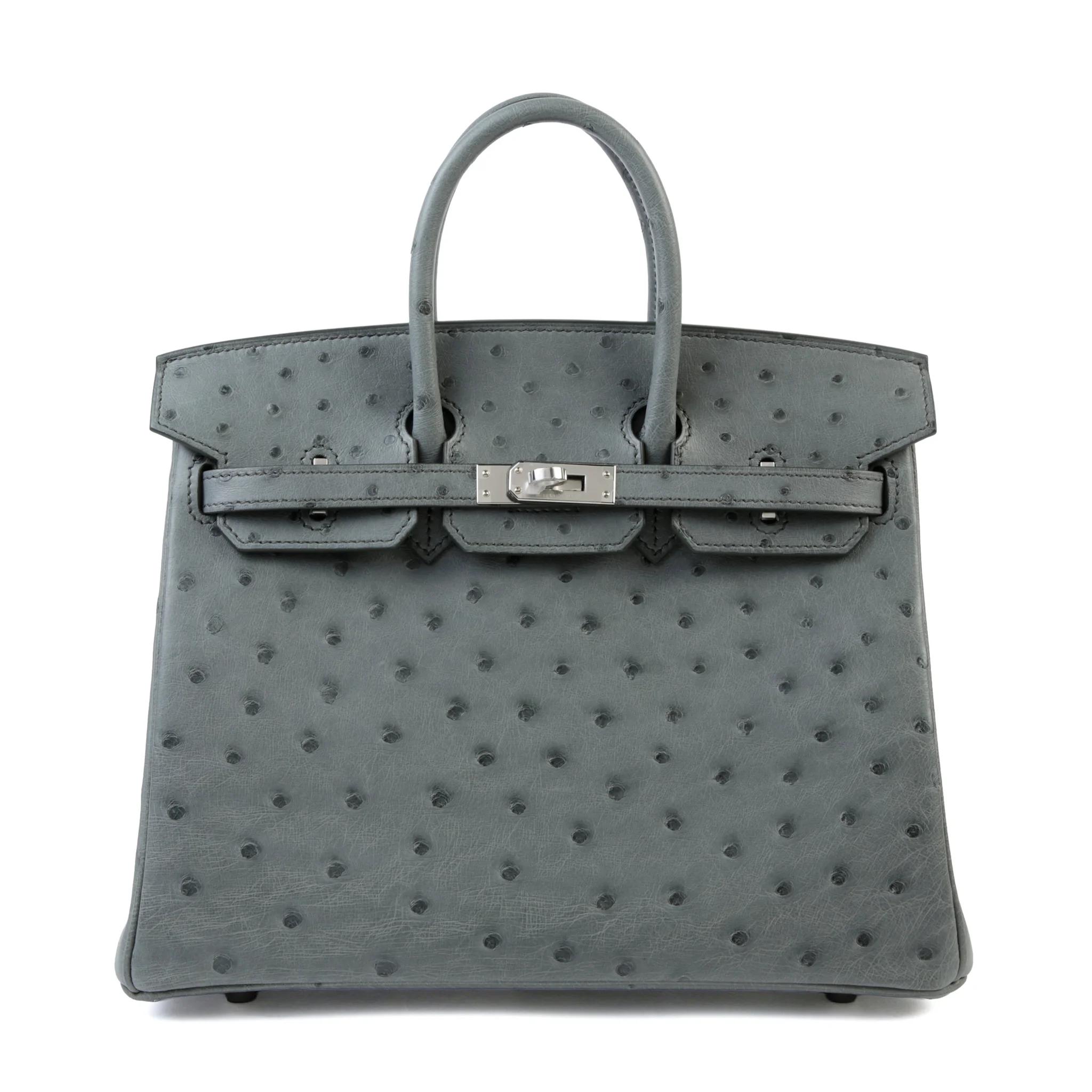 Brand New ( Rank N ) HERMÈS Birkin 25 Vert Amande (63) Ostrich Palladium hardware G (2026) - 1
