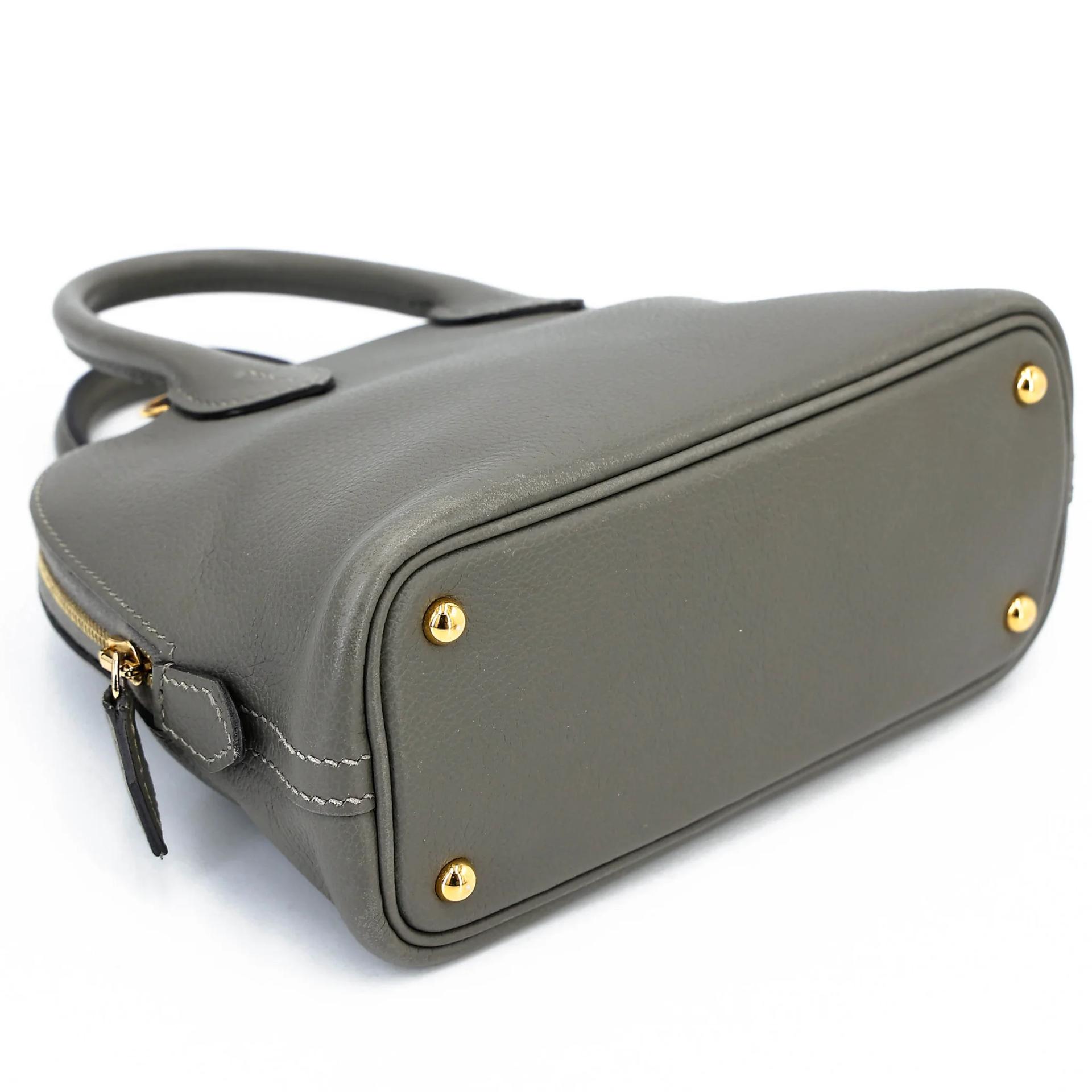 Excellent ( Rank SA ) HERMÈS Mini Bolide 1923 Gris Meyer (0L) Evercolor Gold hardware W (2024) - 5