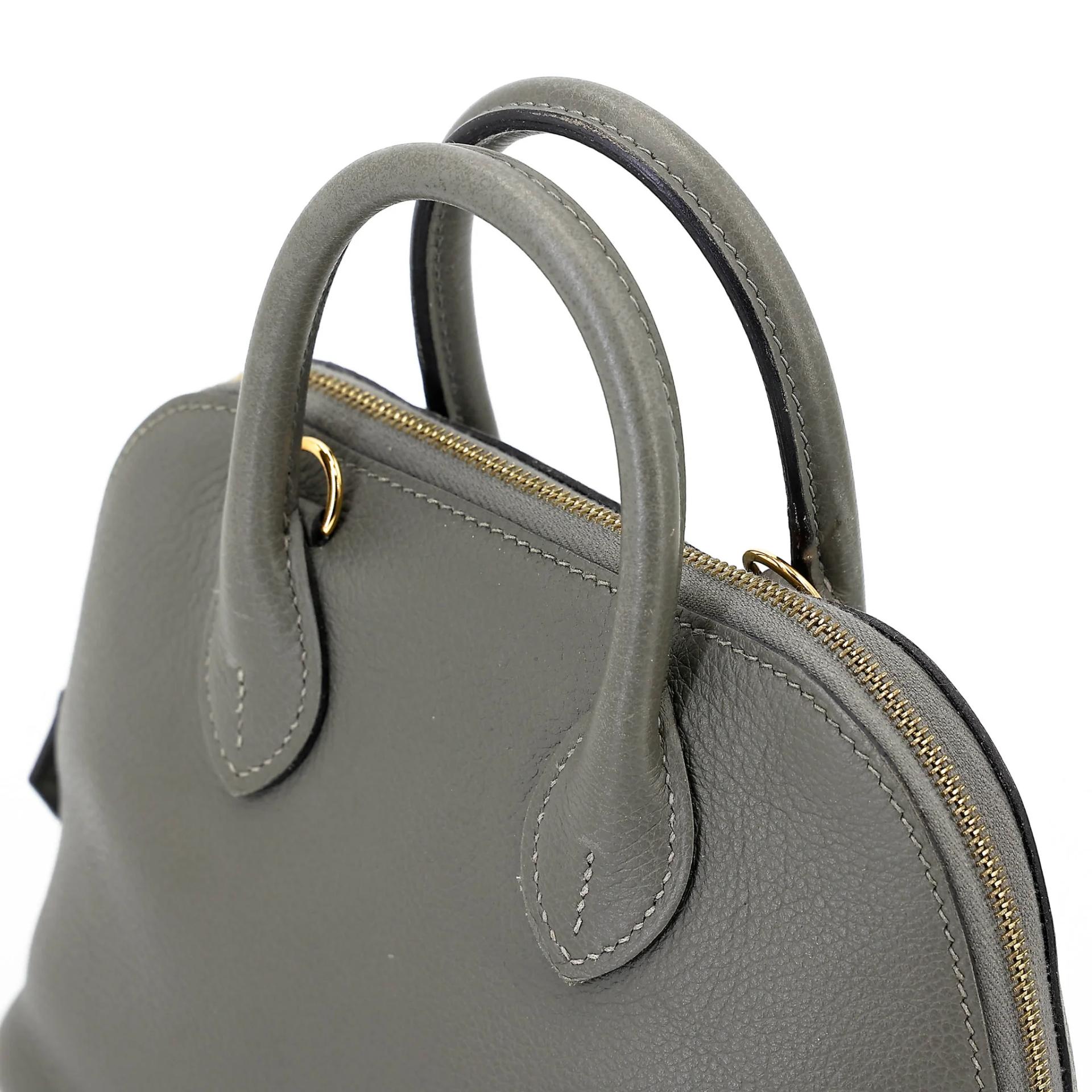Excellent ( Rank SA ) HERMÈS Mini Bolide 1923 Gris Meyer (0L) Evercolor Gold hardware W (2024) - 3