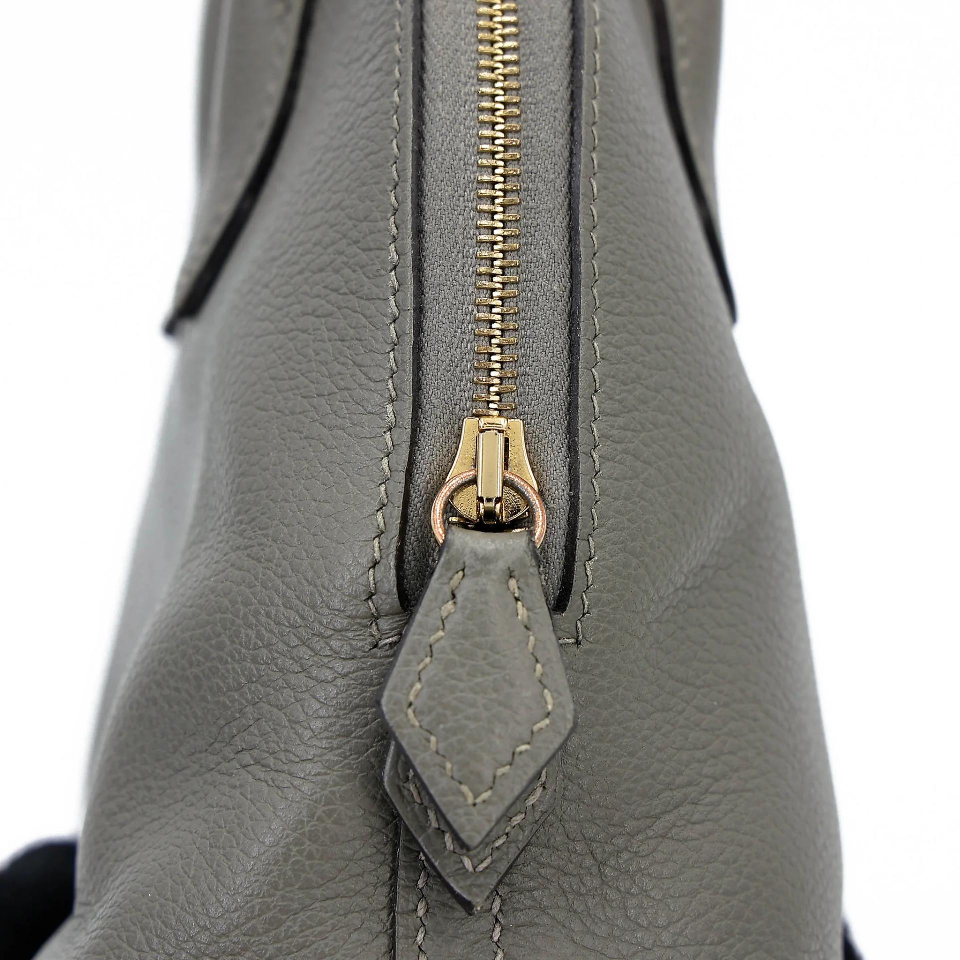 Excellent ( Rank SA ) HERMÈS Mini Bolide 1923 Gris Meyer (0L) Evercolor Gold hardware W (2024) - 26