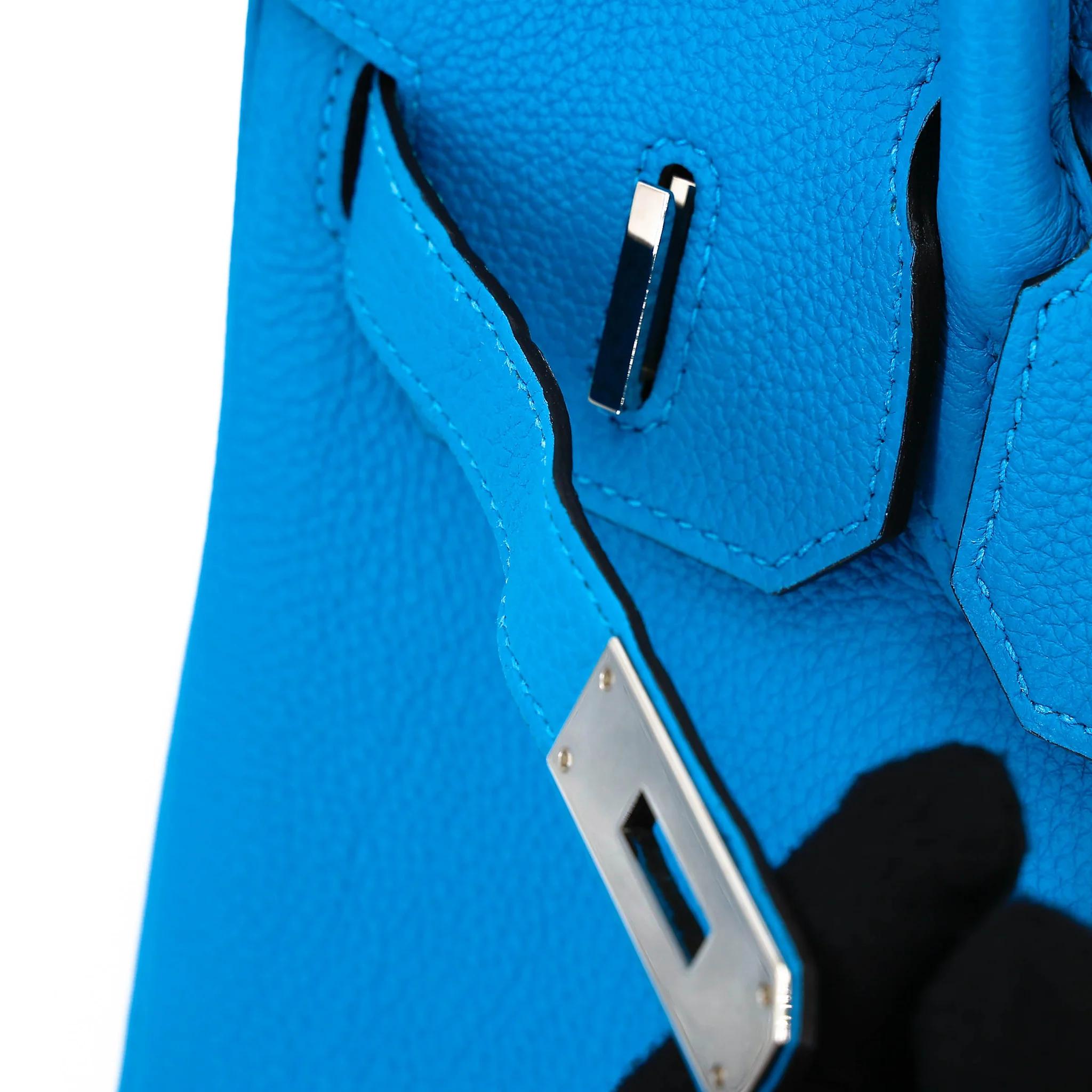 A美品 HERMÈS 愛馬仕 Birkin 30 Verso B3 坦桑尼亞藍 Bleu Zanzibar Z6 孔雀綠 Malachite Togo小牛皮 銀扣 A刻 2017年 - 17