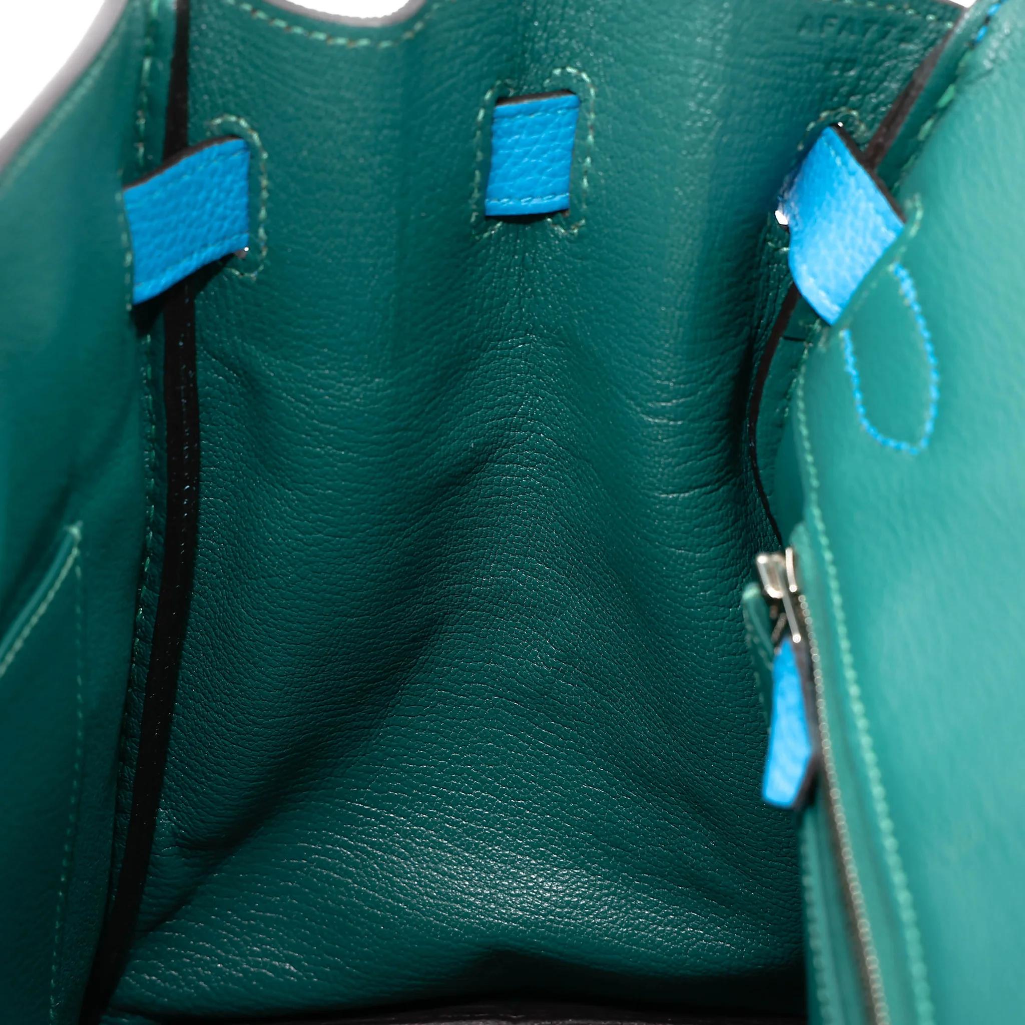 A美品 HERMÈS 愛馬仕 Birkin 30 Verso B3 坦桑尼亞藍 Bleu Zanzibar Z6 孔雀綠 Malachite Togo小牛皮 銀扣 A刻 2017年 - 23