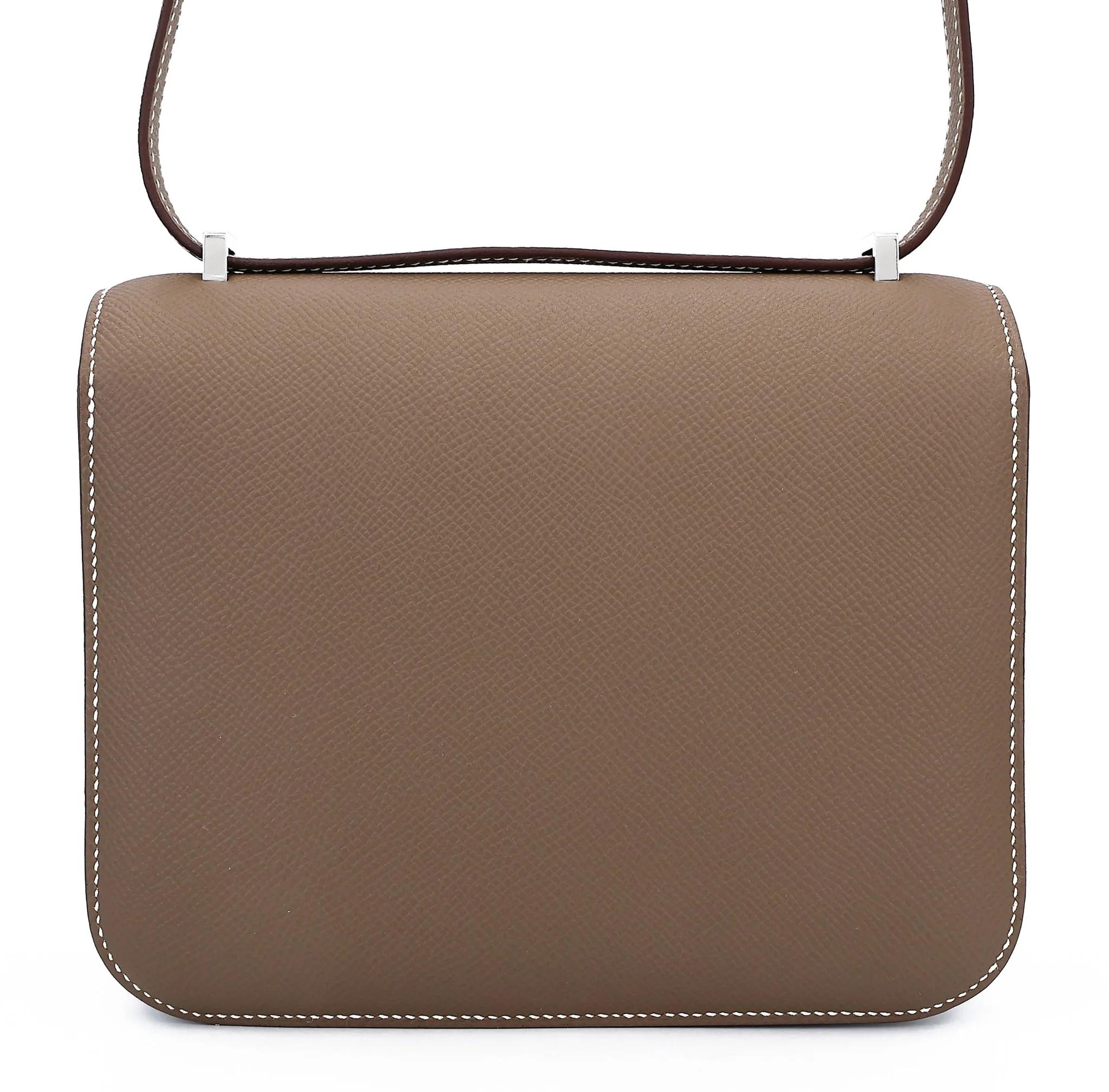 Brand New ( Rank N ) HERMÈS Constance Mini Etoupe (18) Epsom Palladium hardware G (2026) - 2