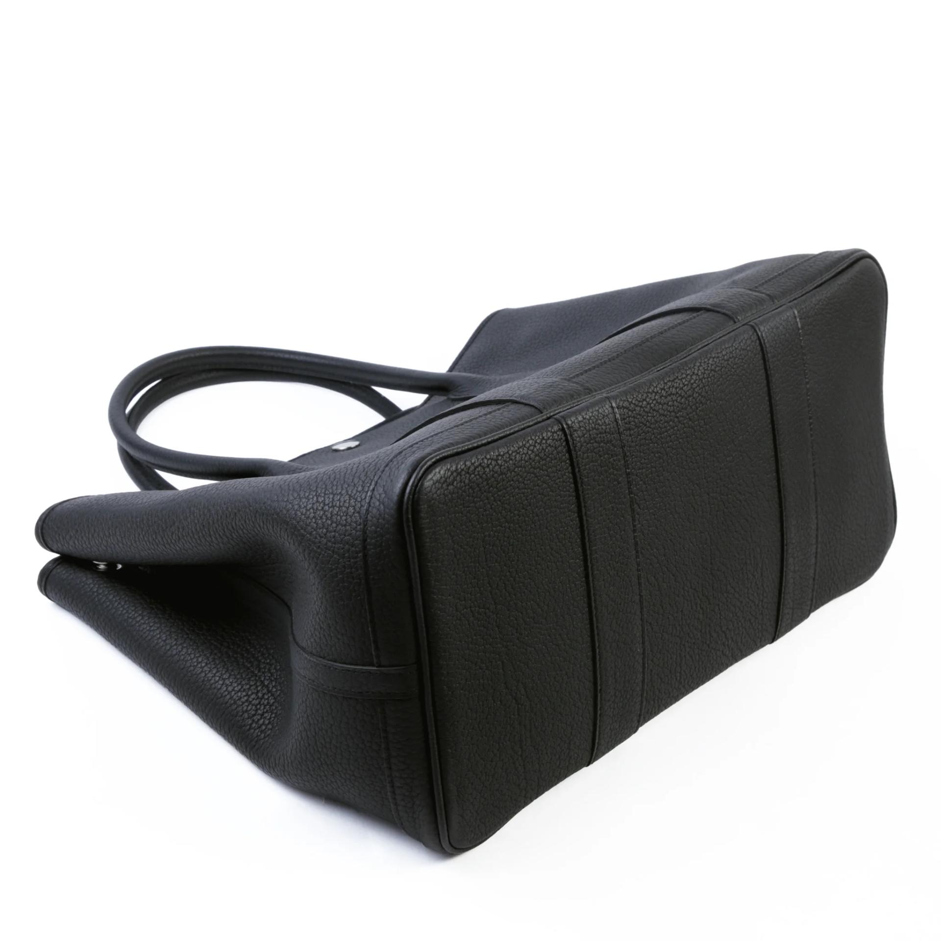 Excellent ( Rank SA ) HERMÈS Garden Party PM Noir (89) Negonda Palladium hardware C (2018) - 4