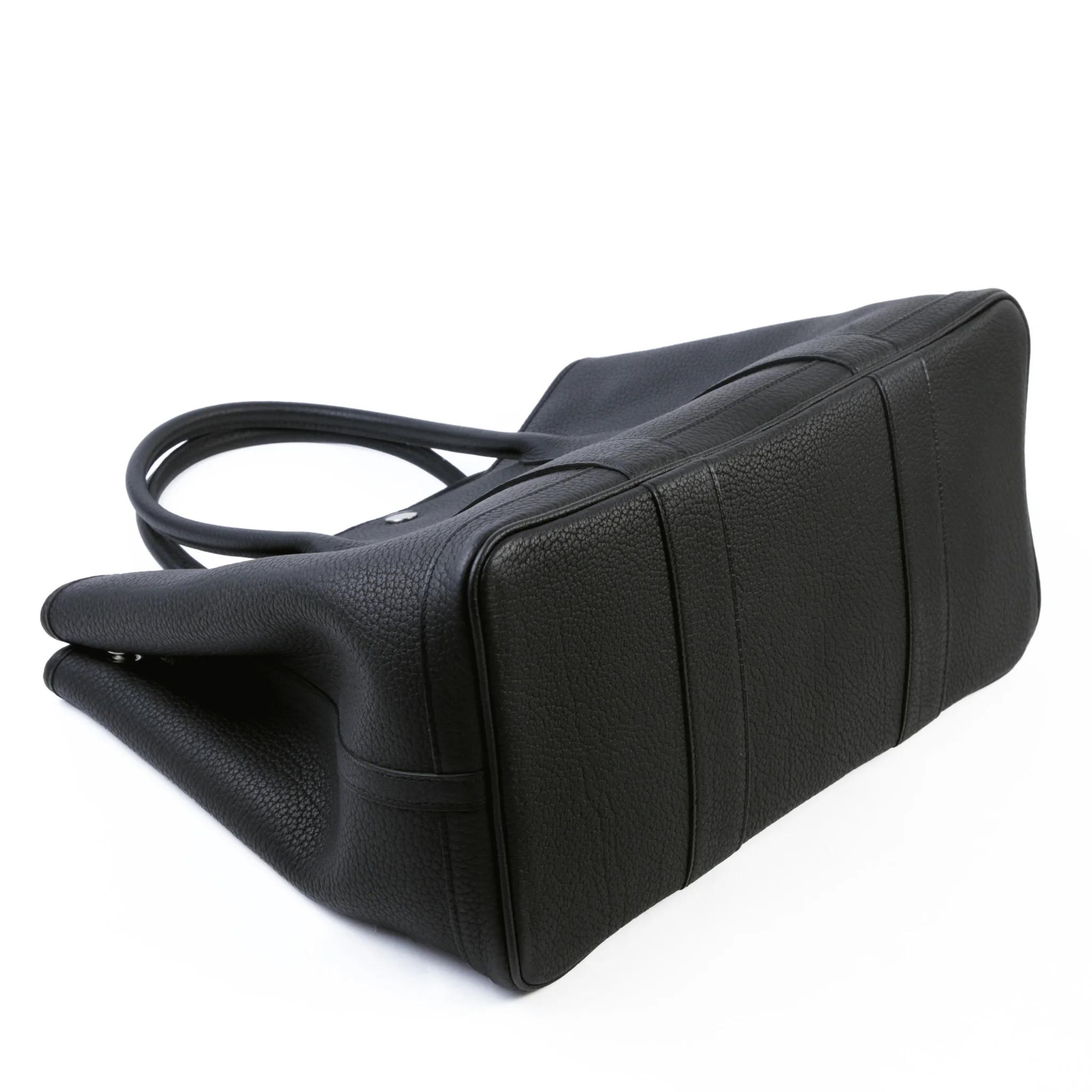 Excellent ( Rank SA ) HERMÈS Garden Party PM Noir (89) Negonda Palladium hardware C (2018) - 4