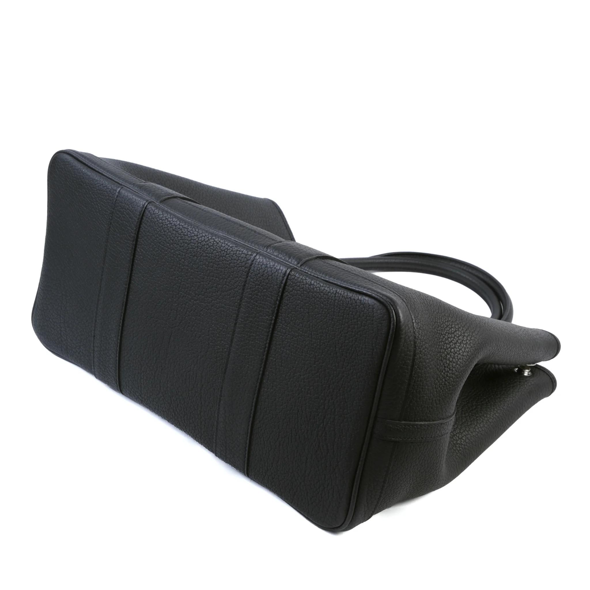Excellent ( Rank SA ) HERMÈS Garden Party PM Noir (89) Negonda Palladium hardware C (2018) - 5