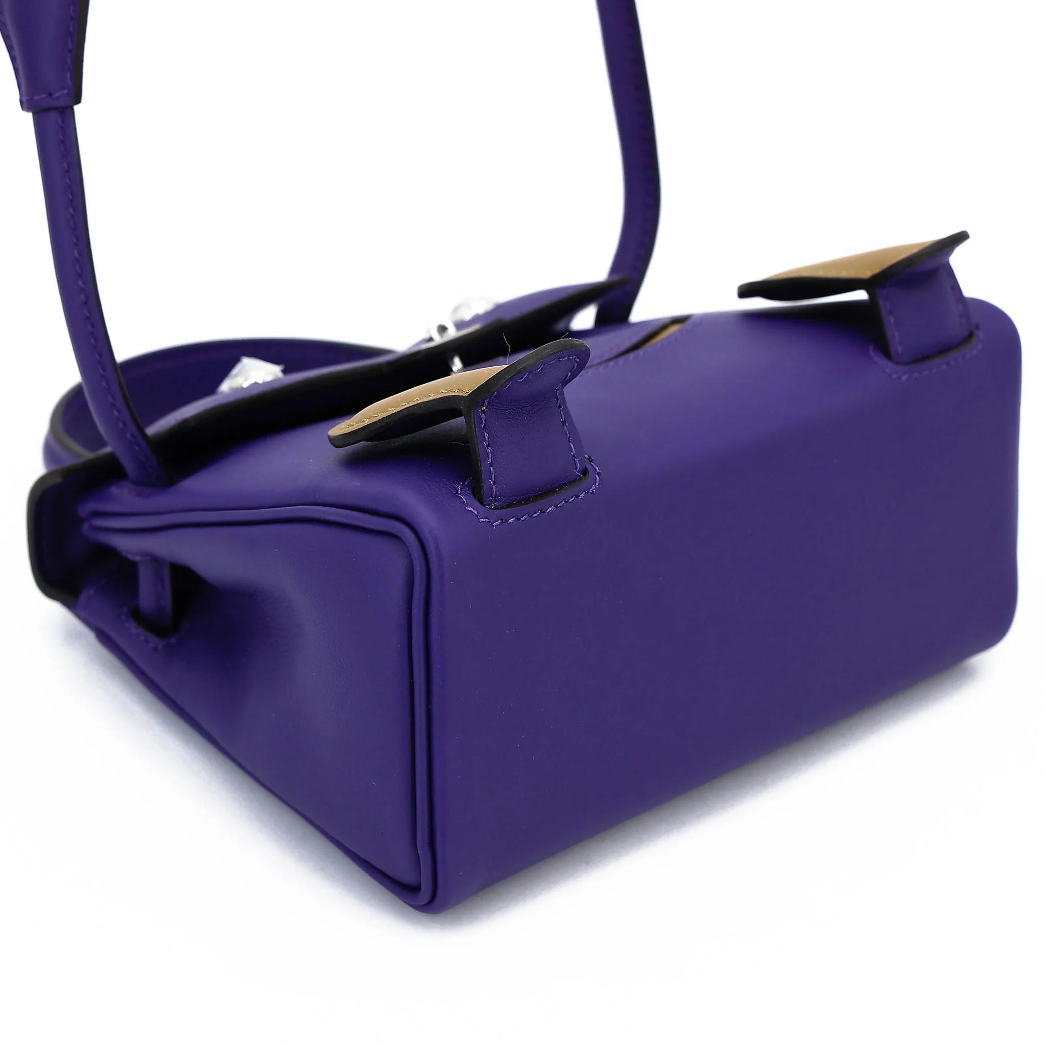 ランク N 新品 HERMÈS エルメス 限定品 ケリードール パープル (X3) デューン (2D) スイフト シルバー金具 G刻印 (2026) - 5