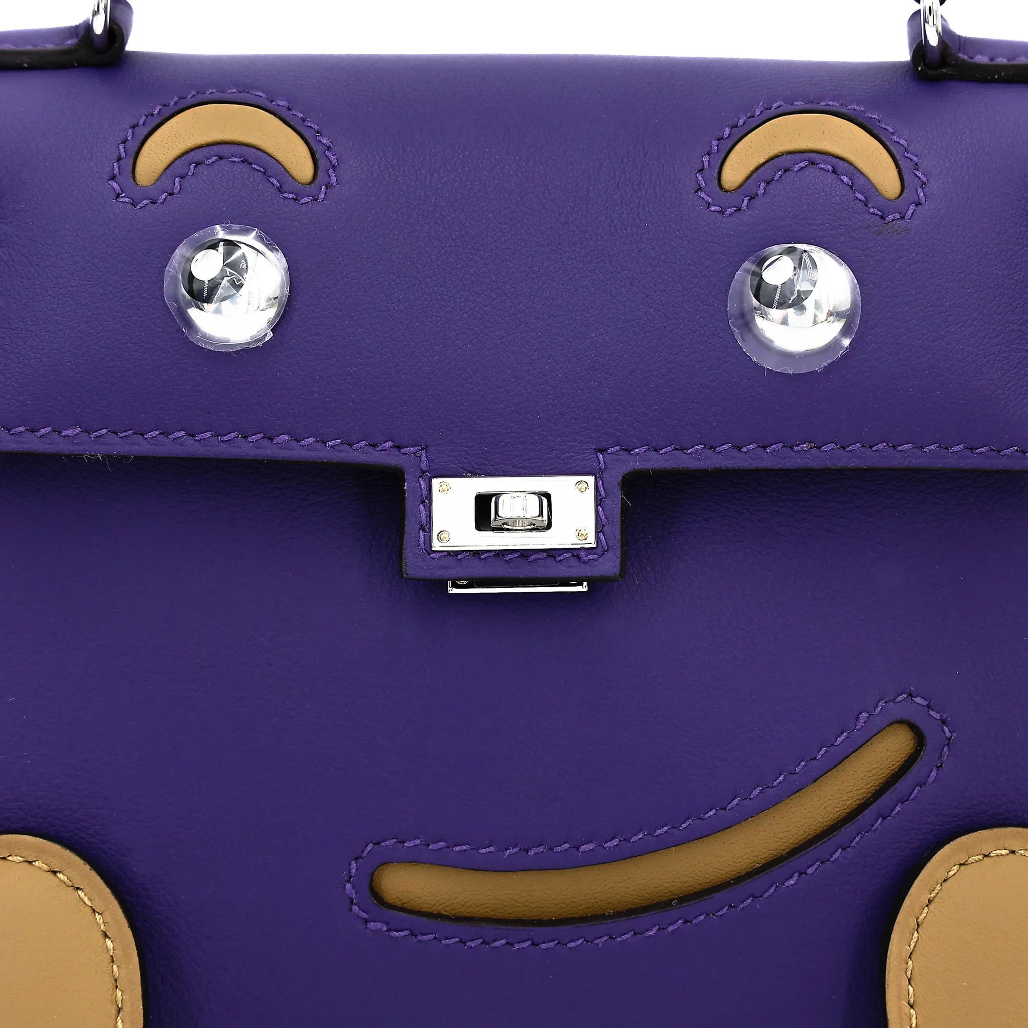 ランク N 新品 HERMÈS エルメス 限定品 ケリードール パープル (X3) デューン (2D) スイフト シルバー金具 G刻印 (2026) - 10