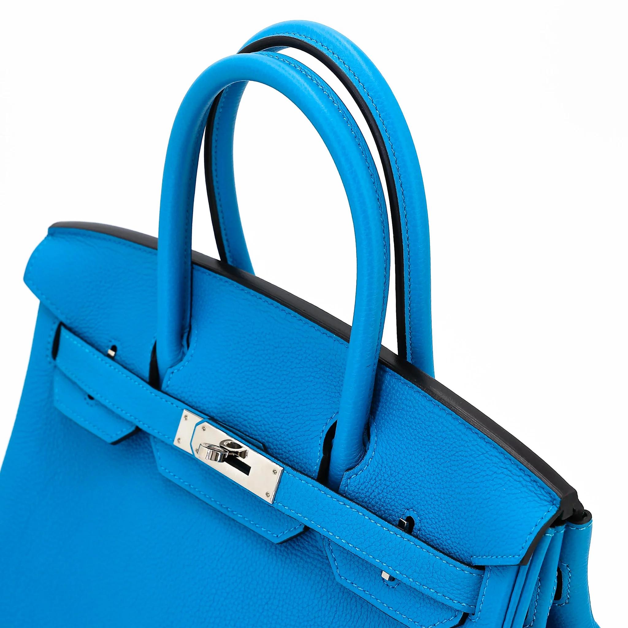 A美品 HERMÈS 愛馬仕 Birkin 30 Verso B3 坦桑尼亞藍 Bleu Zanzibar Z6 孔雀綠 Malachite Togo小牛皮 銀扣 A刻 2017年 - 3