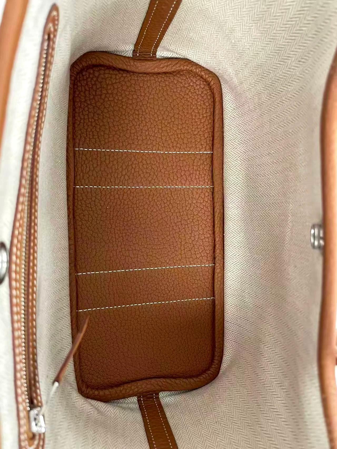 Brand New ( Rank N ) HERMÈS Neo Garden Party 23 Gold (37) Negonda Palladium hardware K (2025) - 10