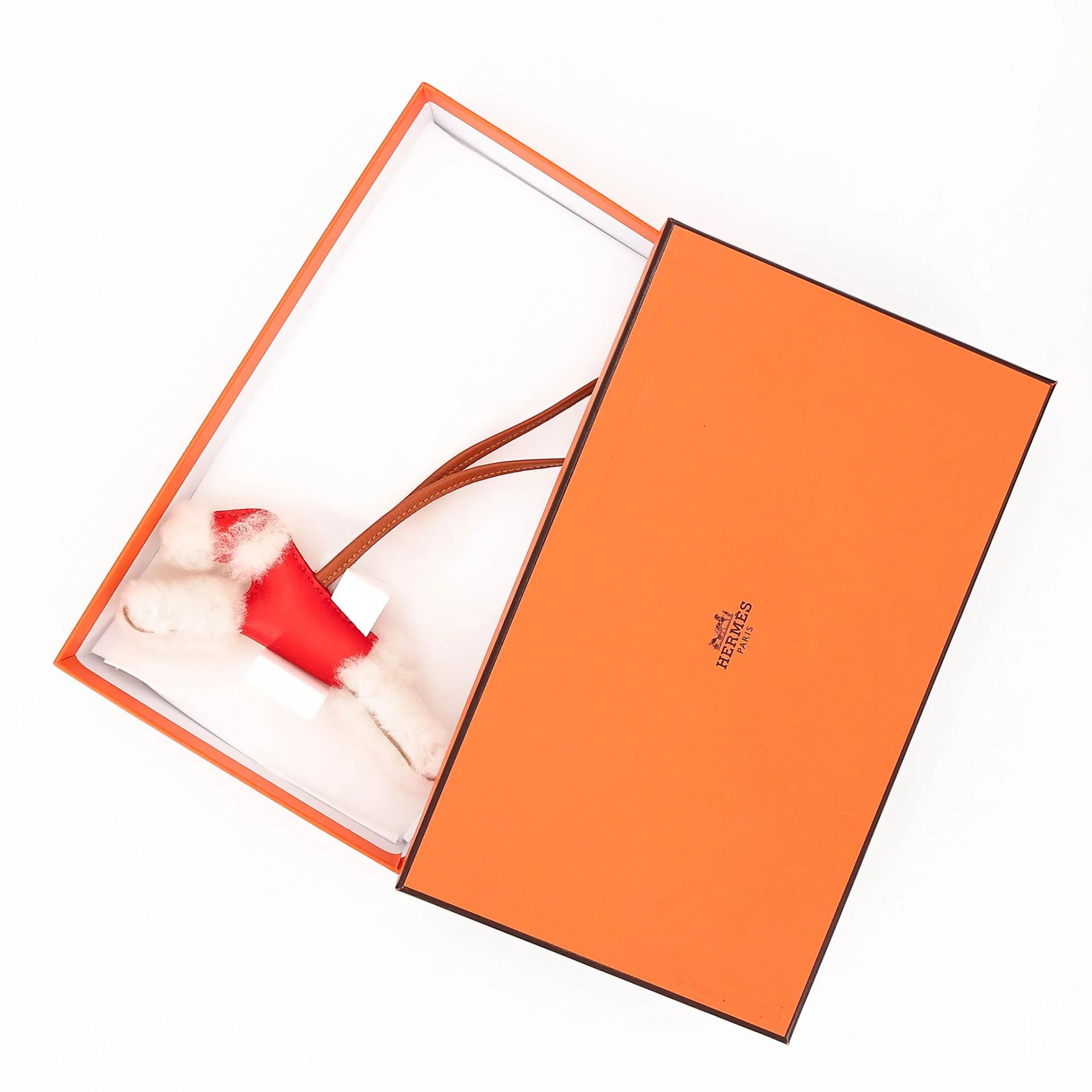Brand New ( Rank N ) HERMÈS Budy charm Orange Poppy (8V) Agneau Milo K (2025) - 3