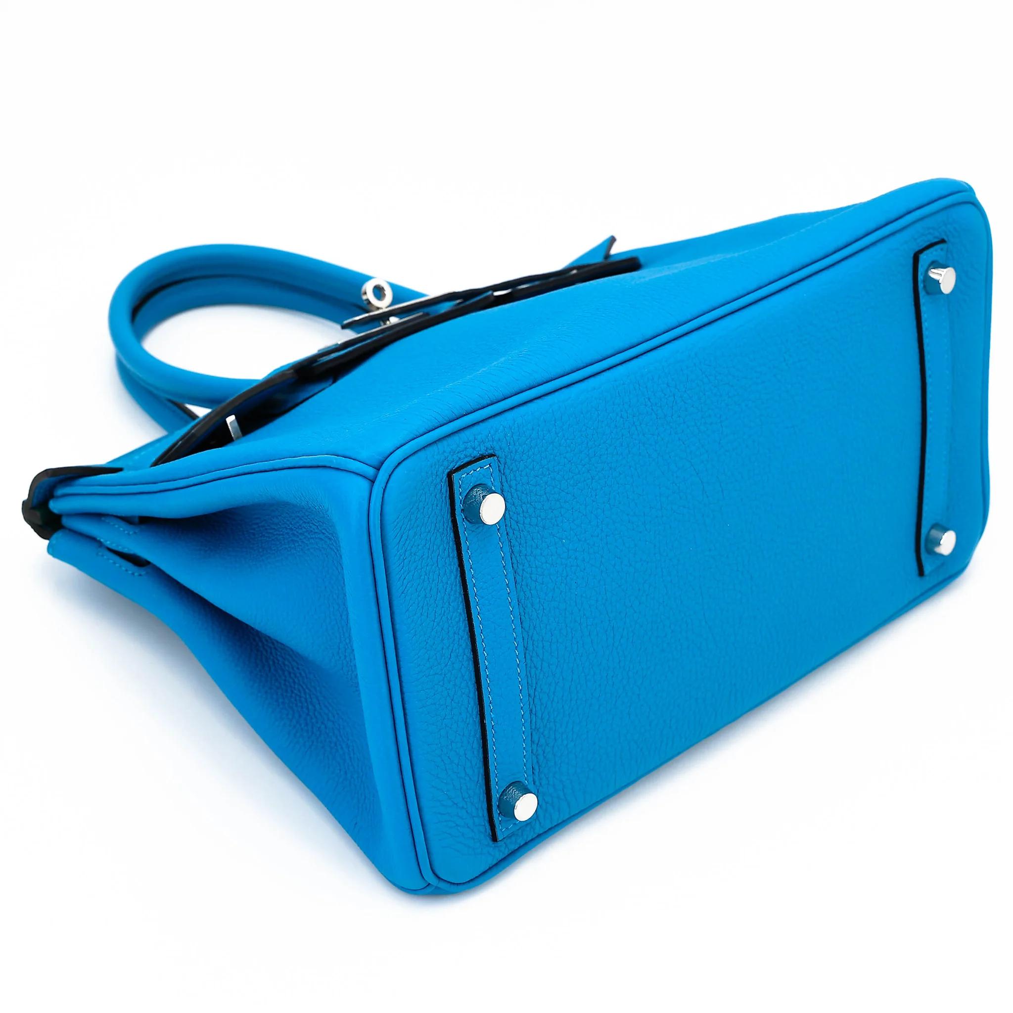 A美品 HERMÈS 愛馬仕 Birkin 30 Verso B3 坦桑尼亞藍 Bleu Zanzibar Z6 孔雀綠 Malachite Togo小牛皮 銀扣 A刻 2017年 - 5