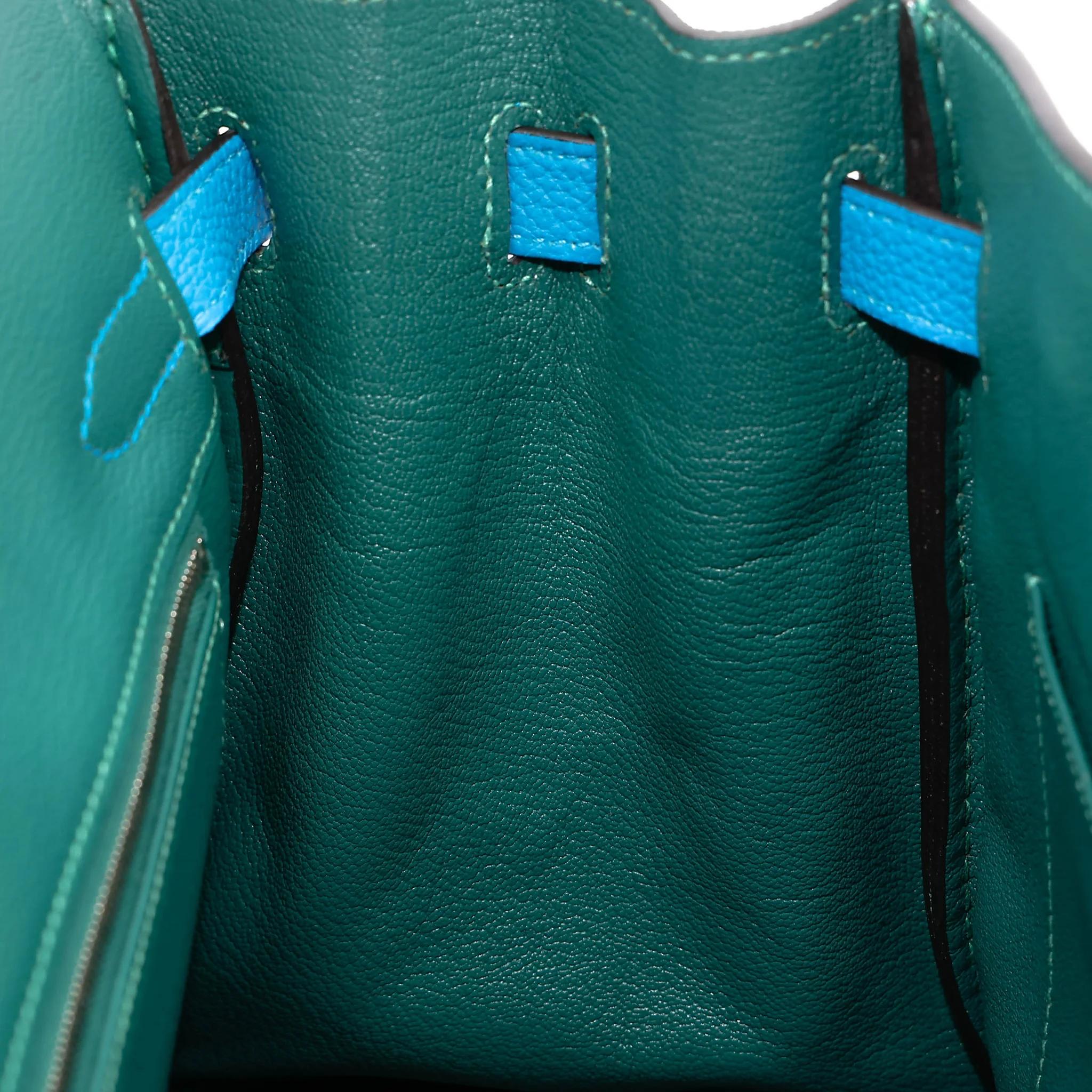 A美品 HERMÈS 愛馬仕 Birkin 30 Verso B3 坦桑尼亞藍 Bleu Zanzibar Z6 孔雀綠 Malachite Togo小牛皮 銀扣 A刻 2017年 - 24