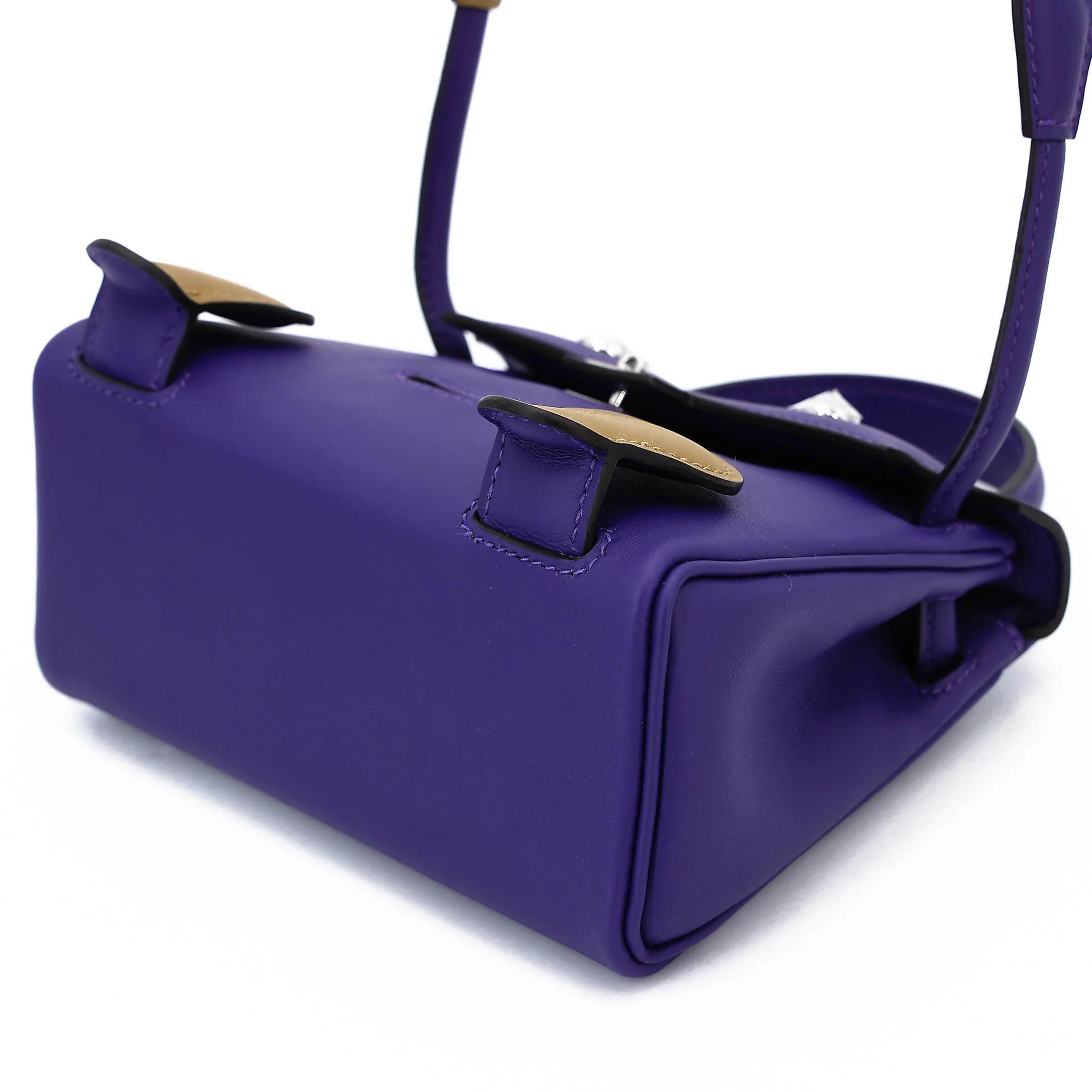 ランク N 新品 HERMÈS エルメス 限定品 ケリードール パープル (X3) デューン (2D) スイフト シルバー金具 G刻印 (2026) - 4