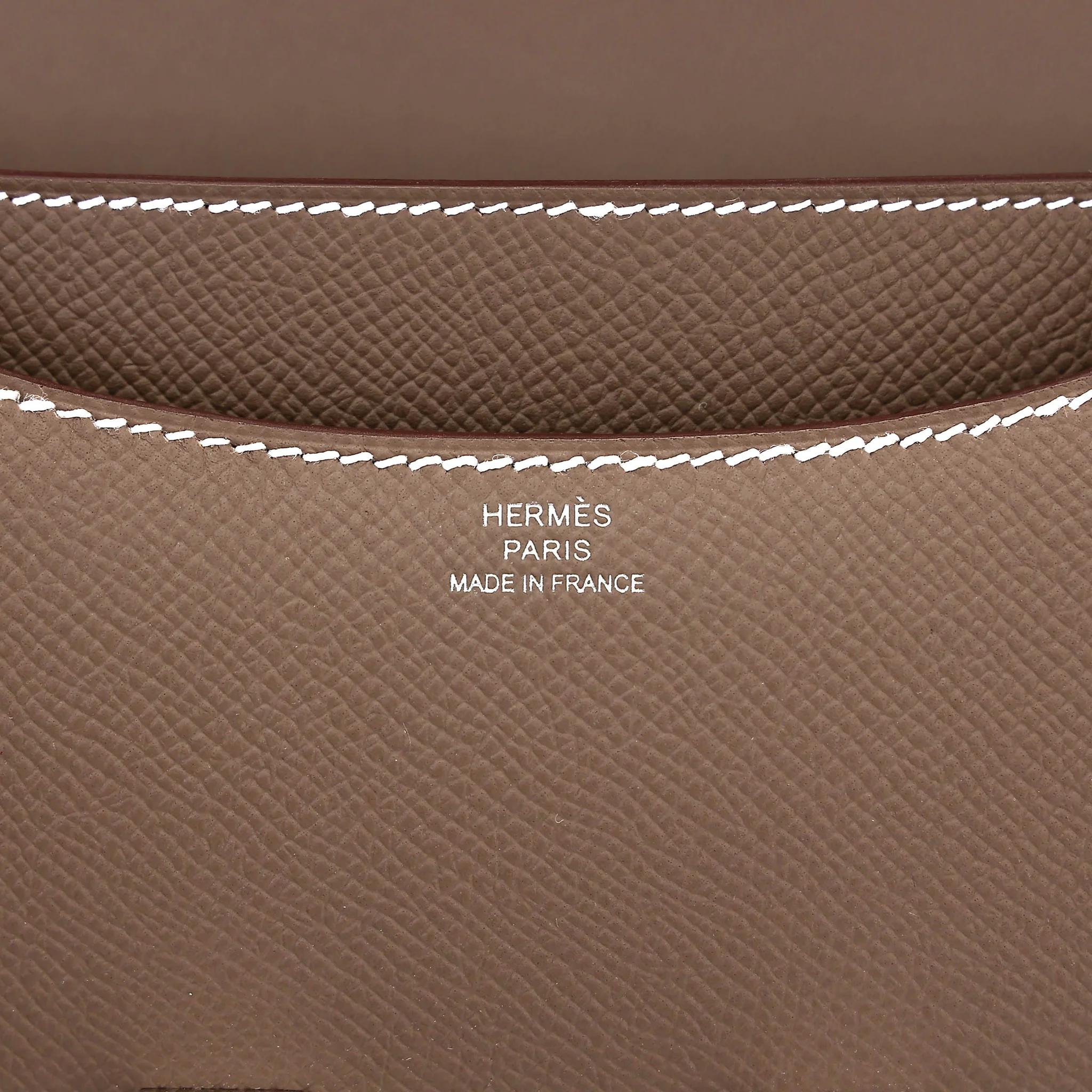 Brand New ( Rank N ) HERMÈS Constance Mini Etoupe (18) Epsom Palladium hardware G (2026) - 12