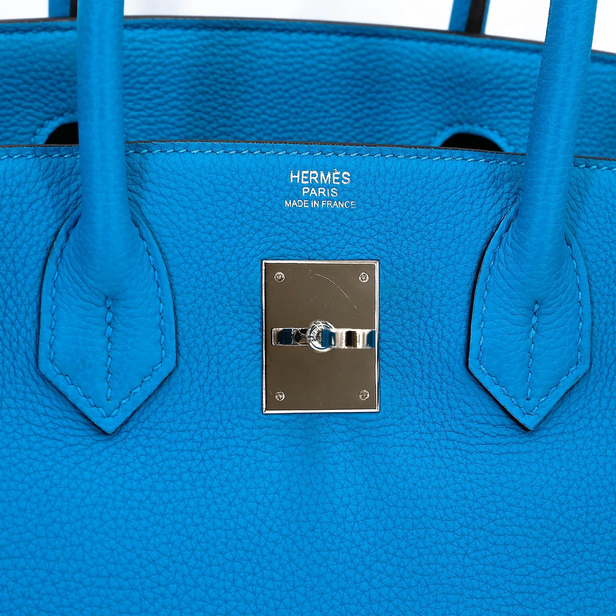 A美品 HERMÈS 愛馬仕 Birkin 30 Verso B3 坦桑尼亞藍 Bleu Zanzibar Z6 孔雀綠 Malachite Togo小牛皮 銀扣 A刻 2017年 - 19