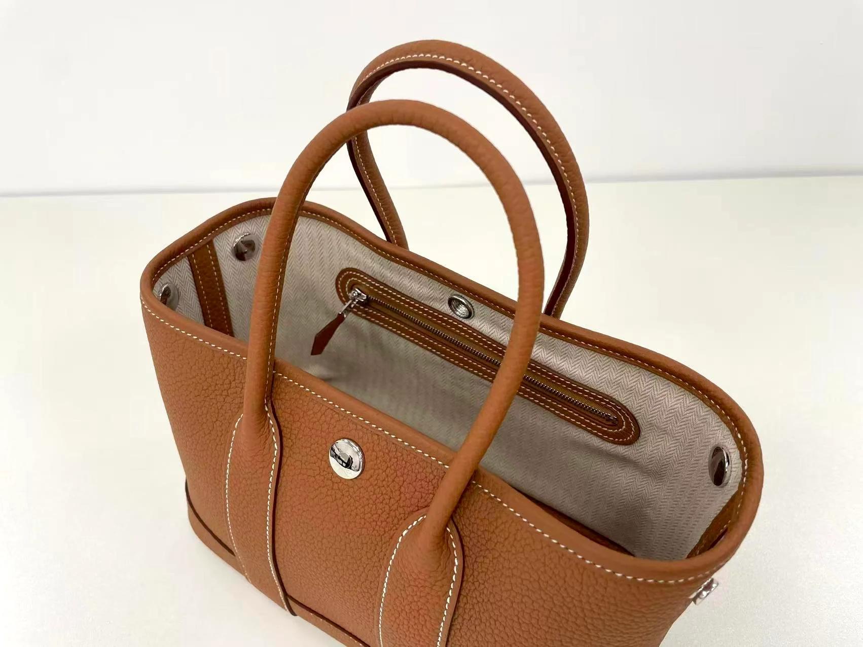 Brand New ( Rank N ) HERMÈS Neo Garden Party 23 Gold (37) Negonda Palladium hardware K (2025) - 5
