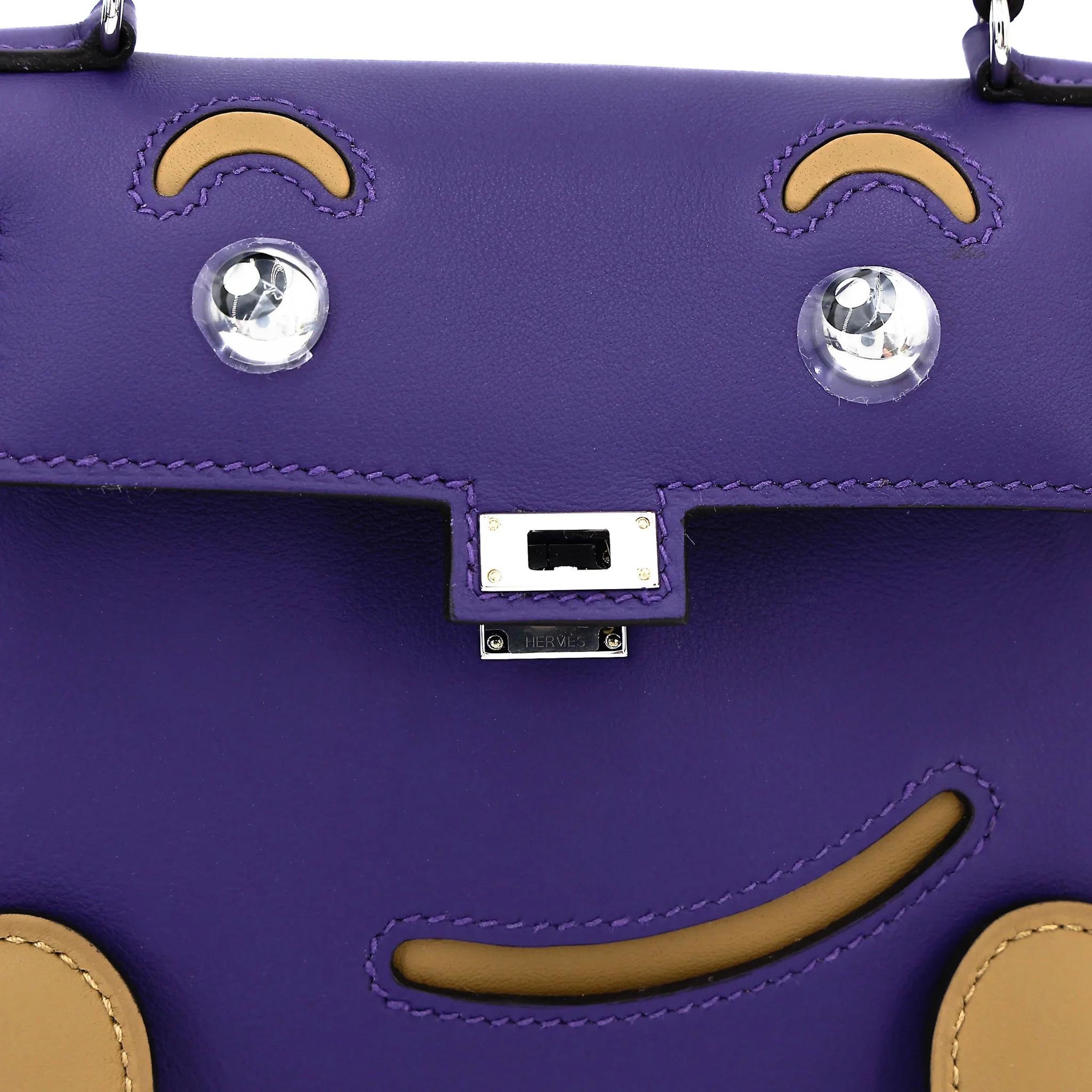 ランク N 新品 HERMÈS エルメス 限定品 ケリードール パープル (X3) デューン (2D) スイフト シルバー金具 G刻印 (2026) - 11