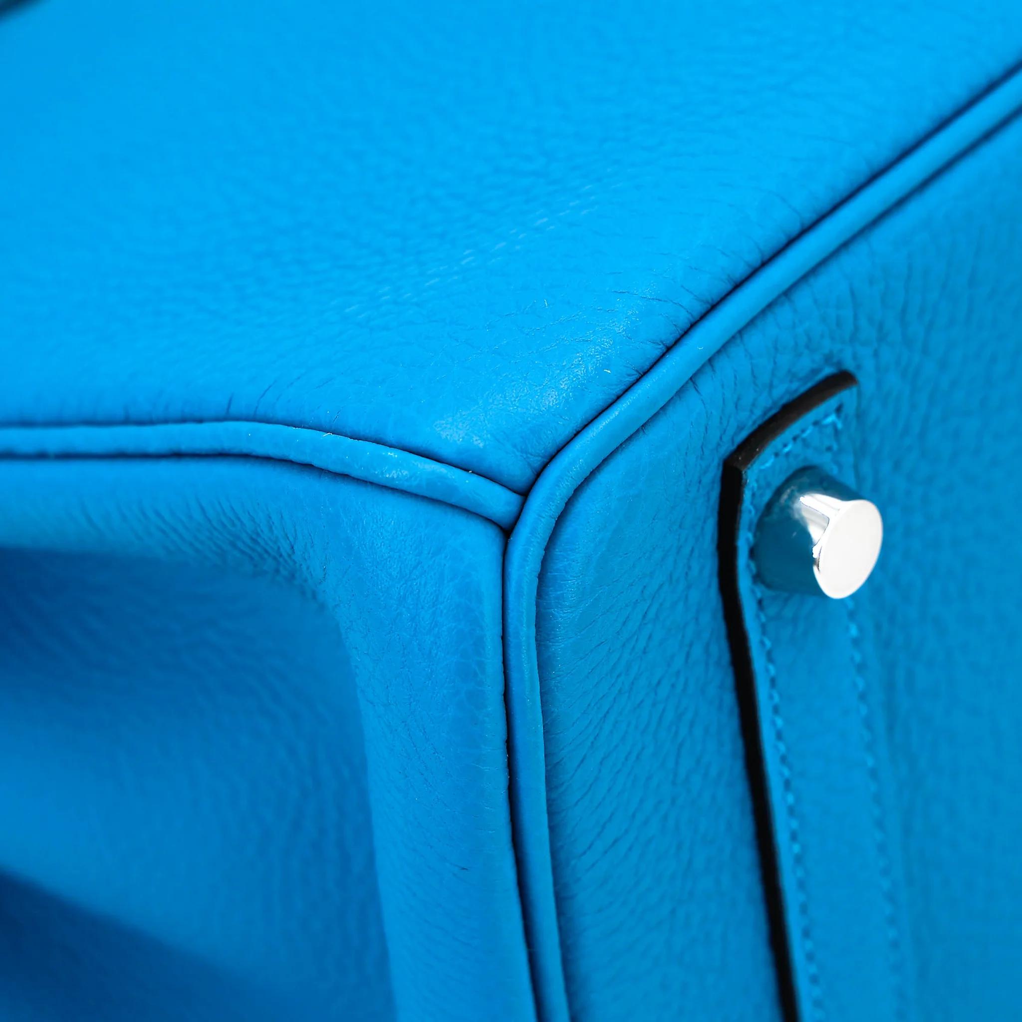 A美品 HERMÈS 愛馬仕 Birkin 30 Verso B3 坦桑尼亞藍 Bleu Zanzibar Z6 孔雀綠 Malachite Togo小牛皮 銀扣 A刻 2017年 - 11