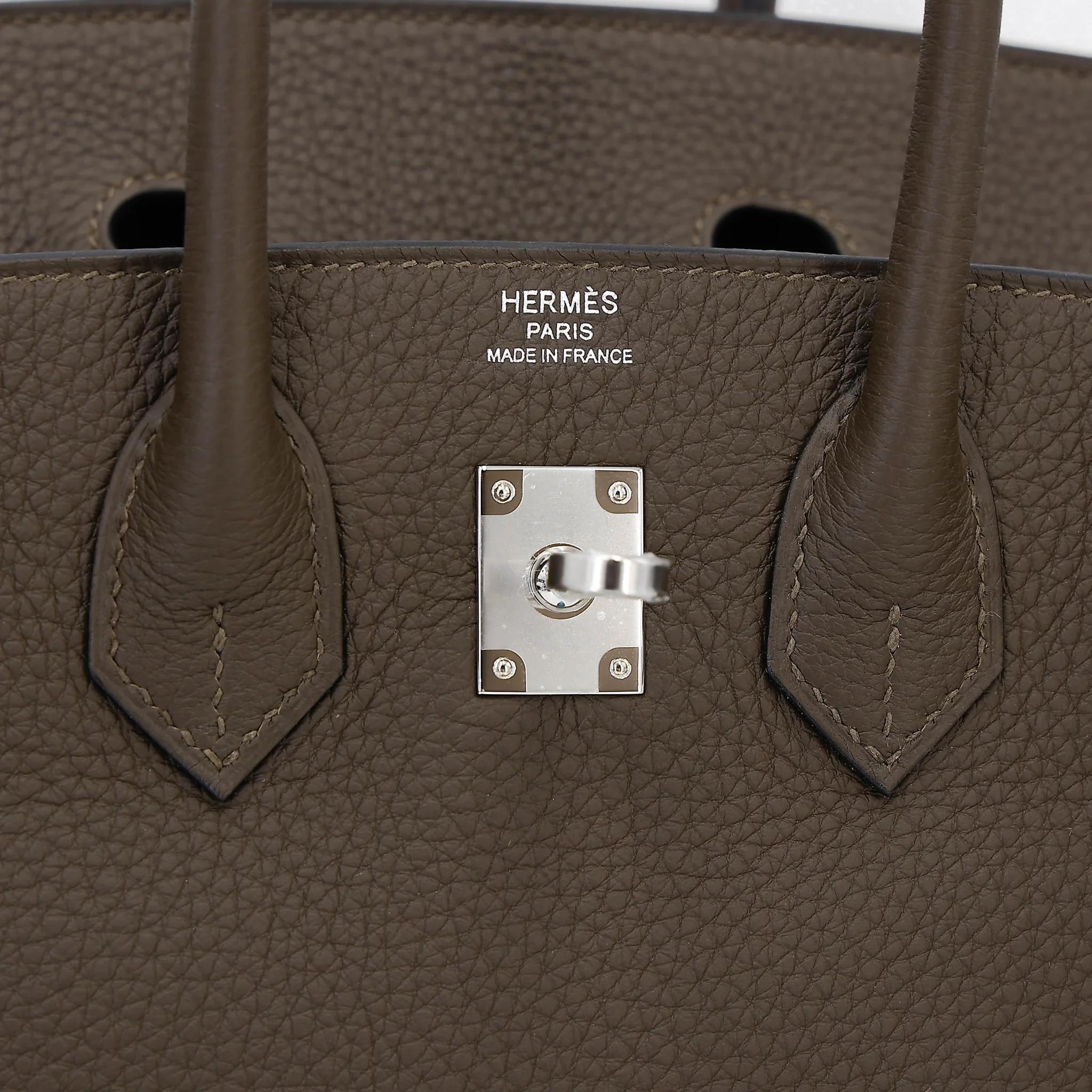 Brand New ( Rank N ) HERMÈS Birkin 25 Vert Loden (V8) Togo Palladium hardware G (2026) - 10