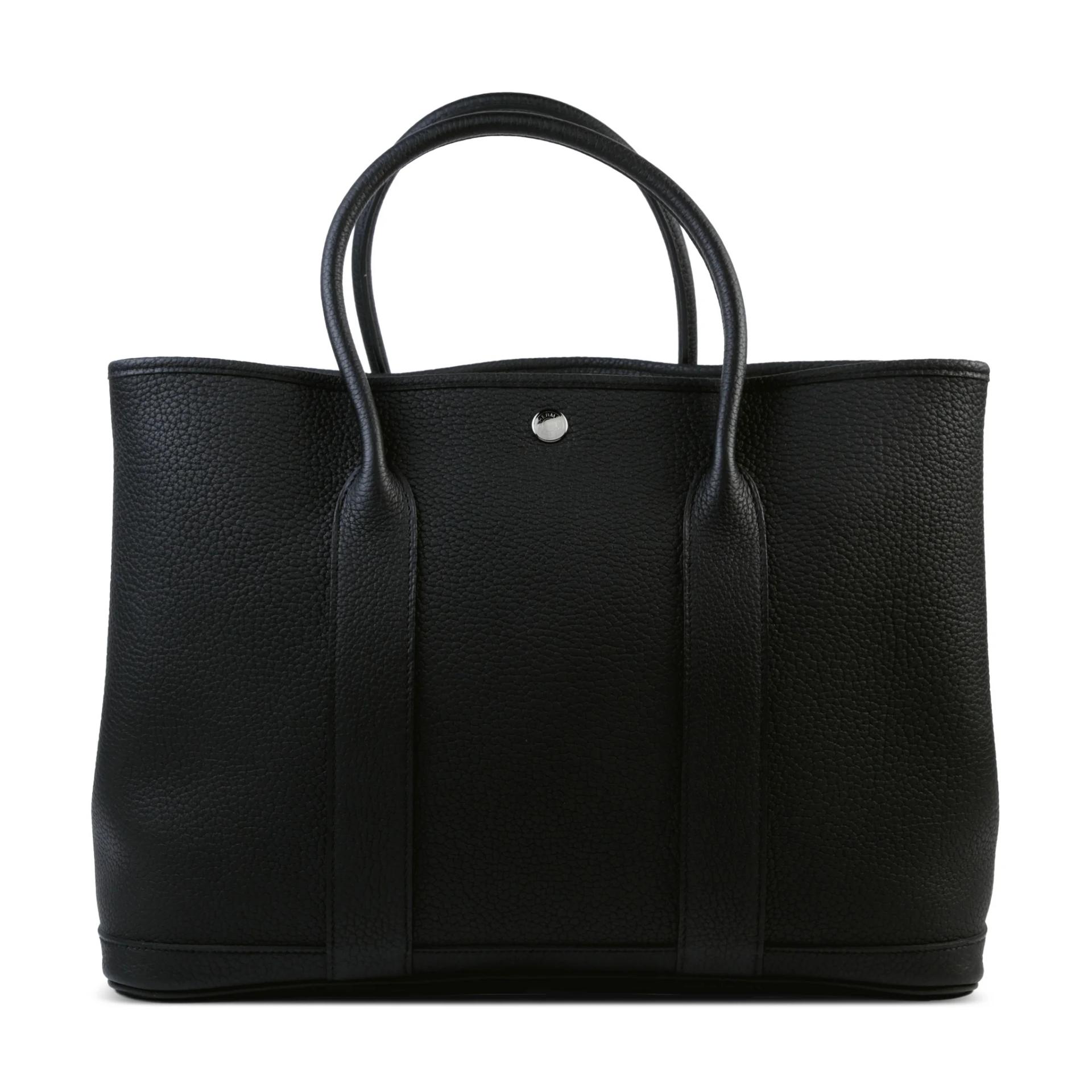 Excellent ( Rank SA ) HERMÈS Garden Party PM Noir (89) Negonda Palladium hardware C (2018) - 1