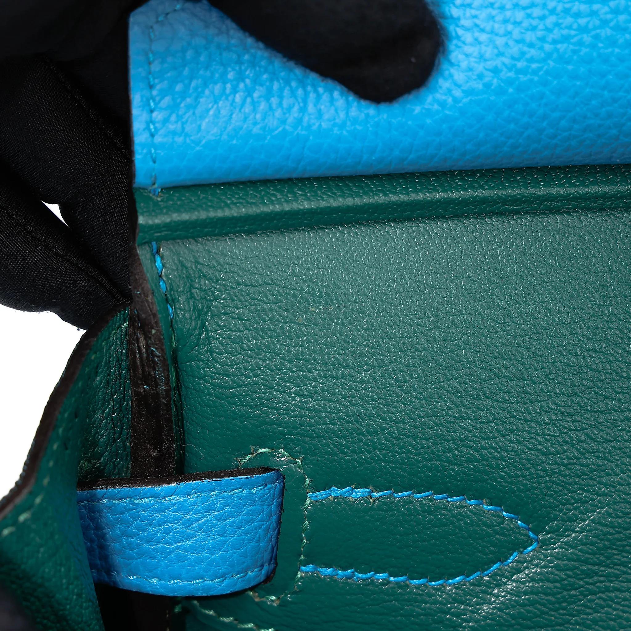 A美品 HERMÈS 愛馬仕 Birkin 30 Verso B3 坦桑尼亞藍 Bleu Zanzibar Z6 孔雀綠 Malachite Togo小牛皮 銀扣 A刻 2017年 - 20