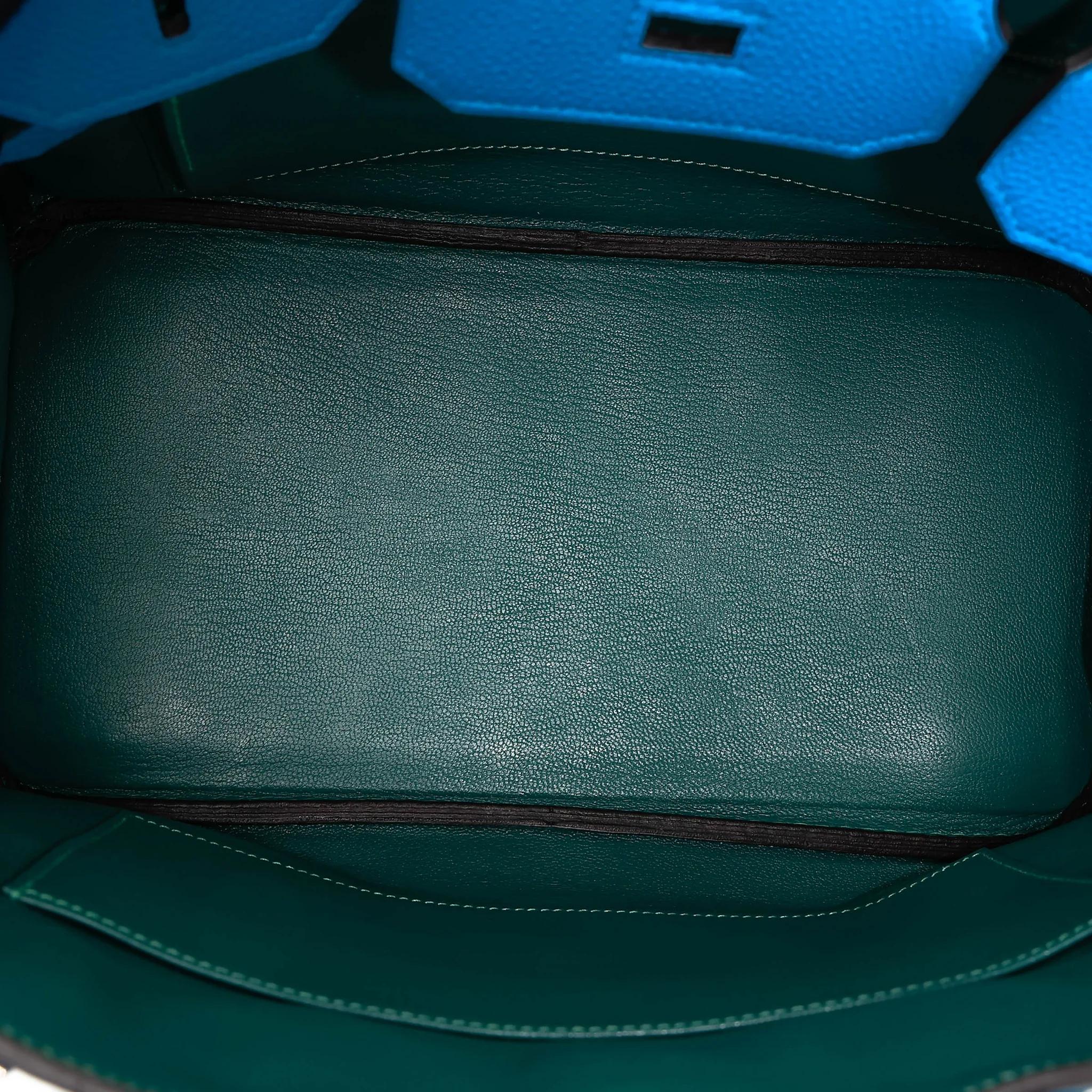 A美品 HERMÈS 愛馬仕 Birkin 30 Verso B3 坦桑尼亞藍 Bleu Zanzibar Z6 孔雀綠 Malachite Togo小牛皮 銀扣 A刻 2017年 - 28