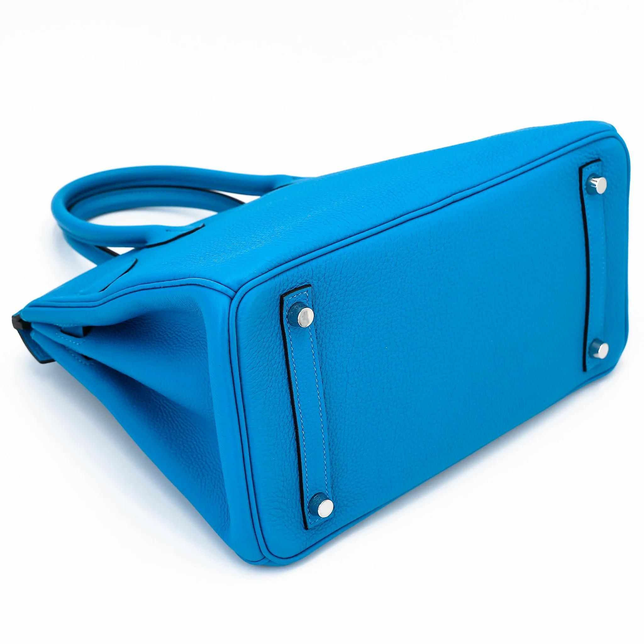 A美品 HERMÈS 愛馬仕 Birkin 30 Verso B3 坦桑尼亞藍 Bleu Zanzibar Z6 孔雀綠 Malachite Togo小牛皮 銀扣 A刻 2017年 - 7