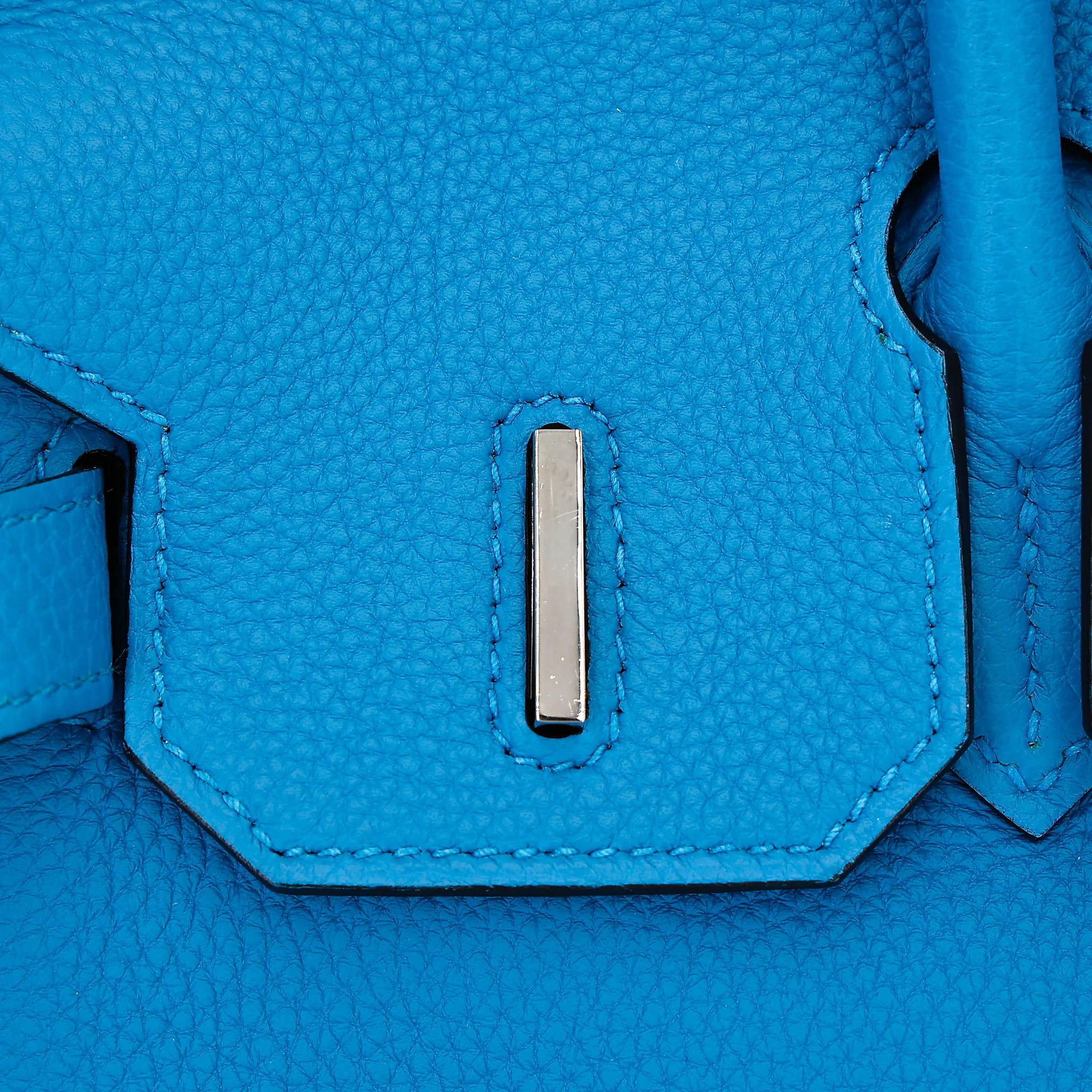 A美品 HERMÈS 愛馬仕 Birkin 30 Verso B3 坦桑尼亞藍 Bleu Zanzibar Z6 孔雀綠 Malachite Togo小牛皮 銀扣 A刻 2017年 - 15